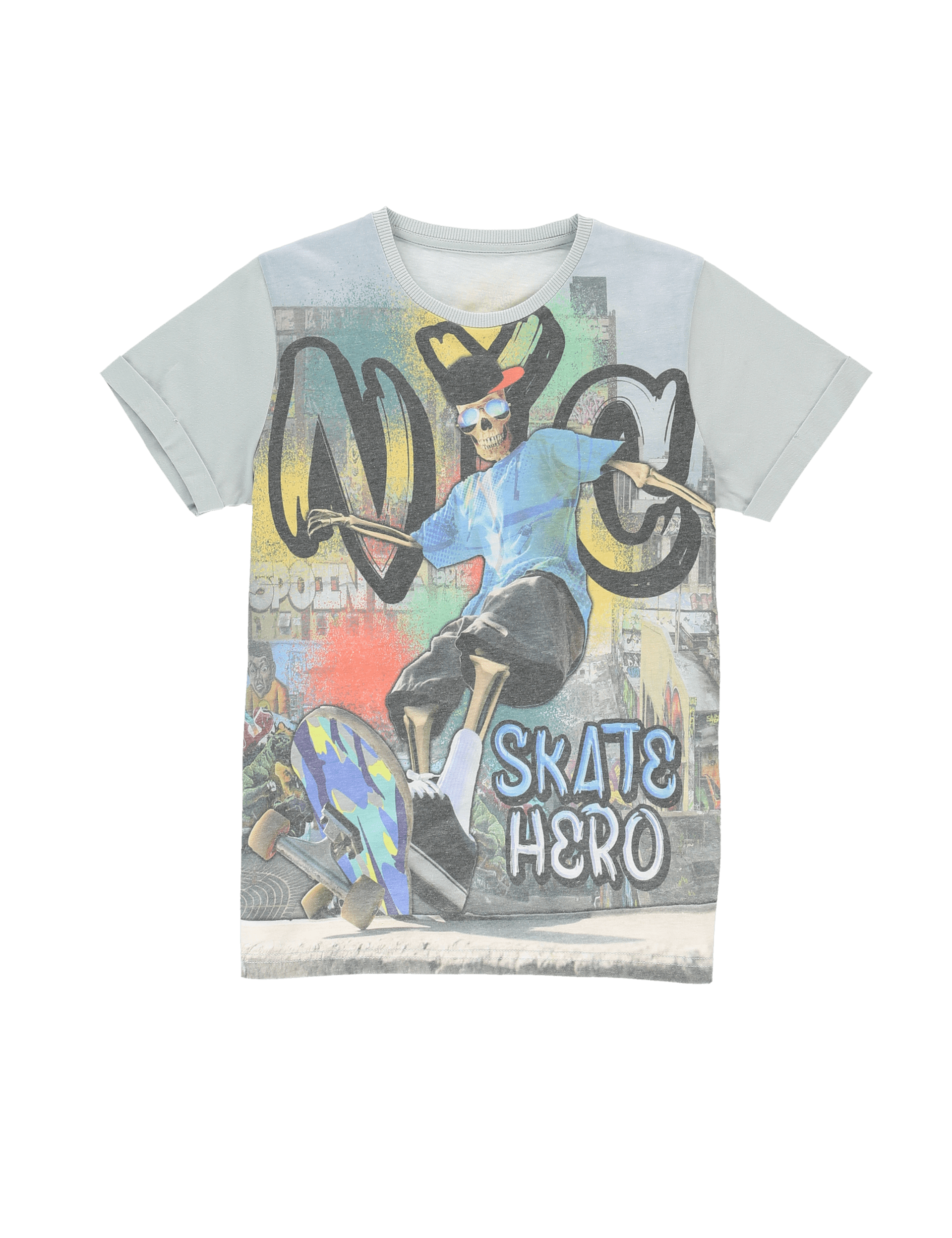 Skeleton Skate Print T-Shirt (5-14 Years) Image 2 of 4
