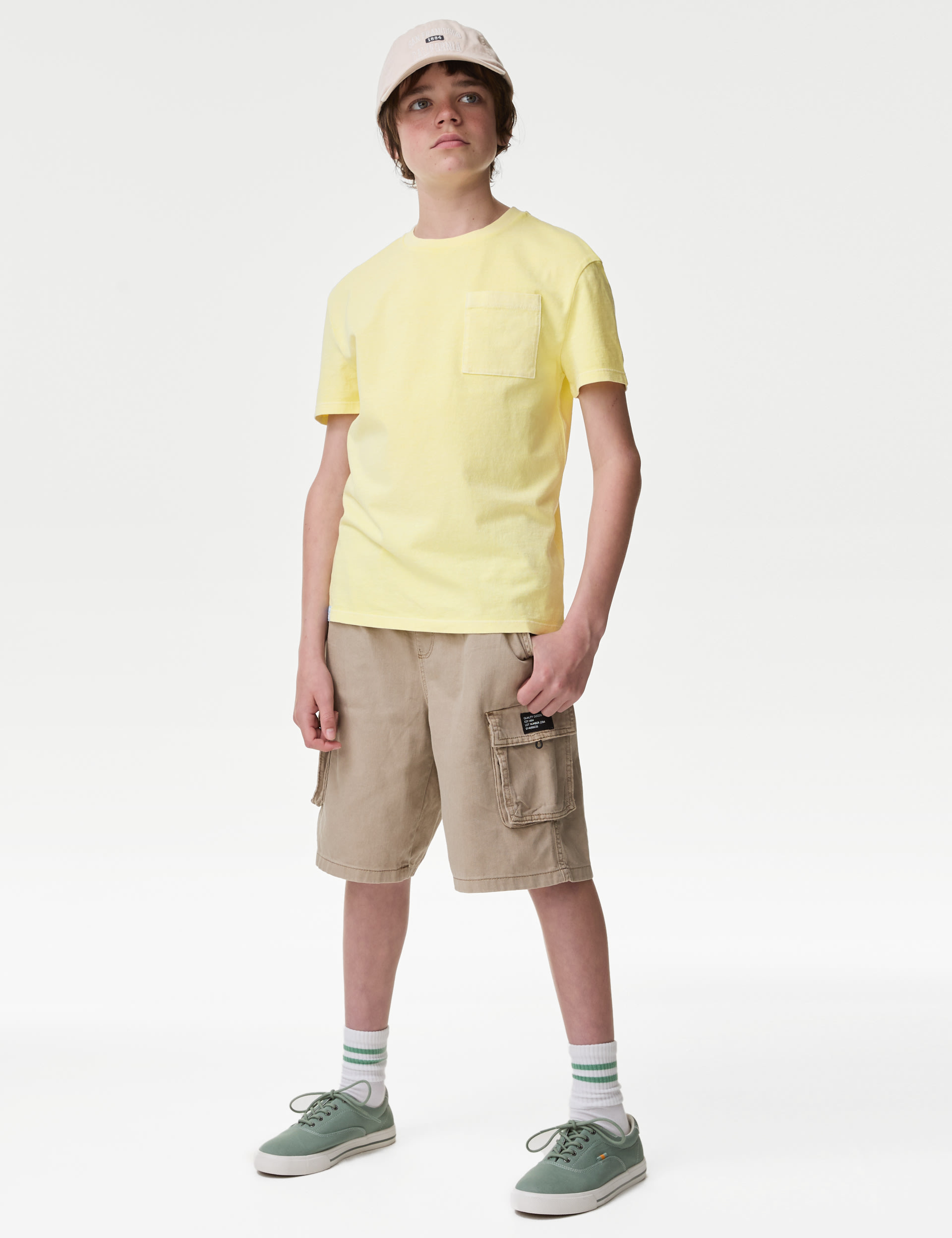 Pure Cotton Cargo Shorts (6-16 Yrs)