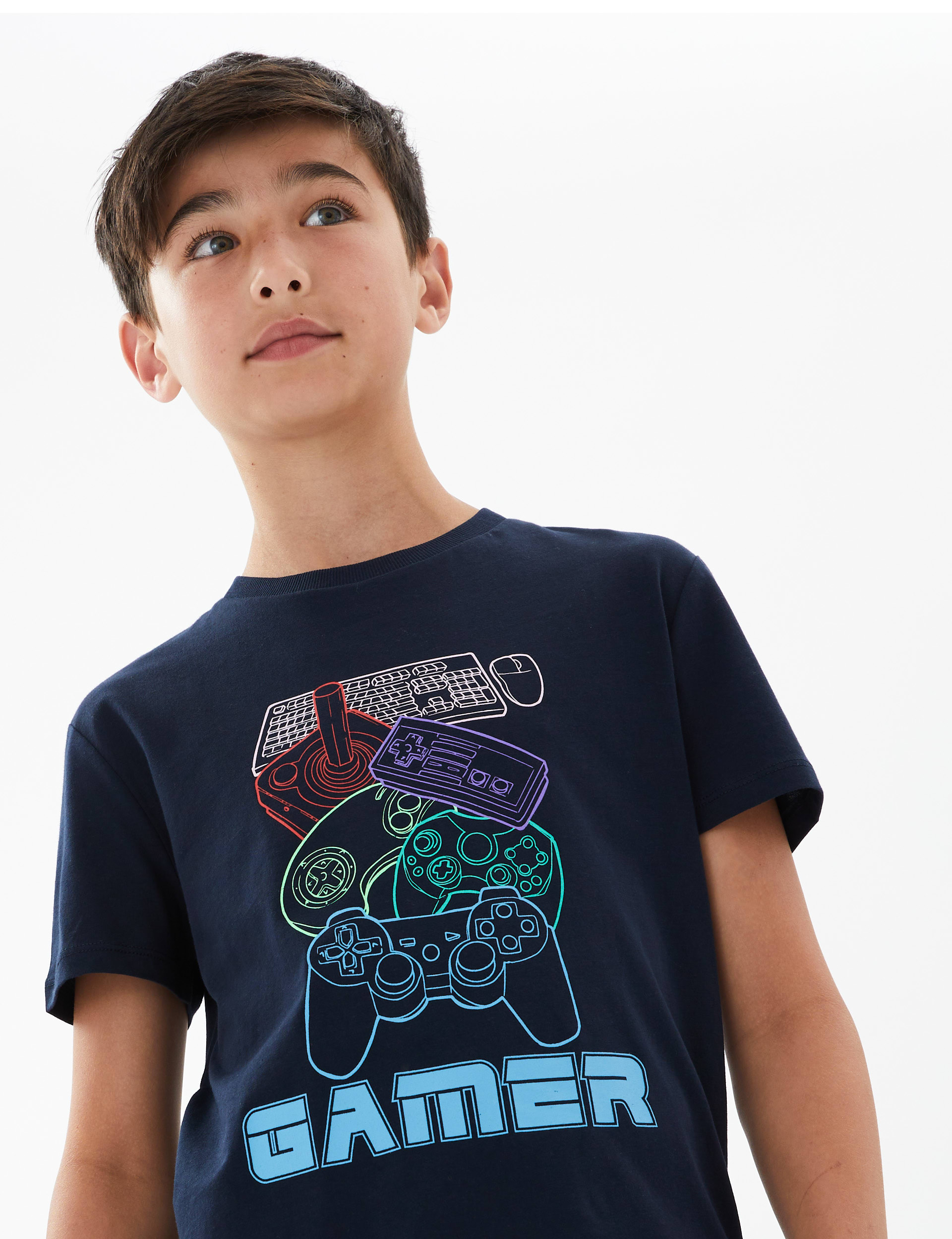 Pure Cotton Gamer Print T-Shirt (6-16 Yrs) | M&S Collection | M&S