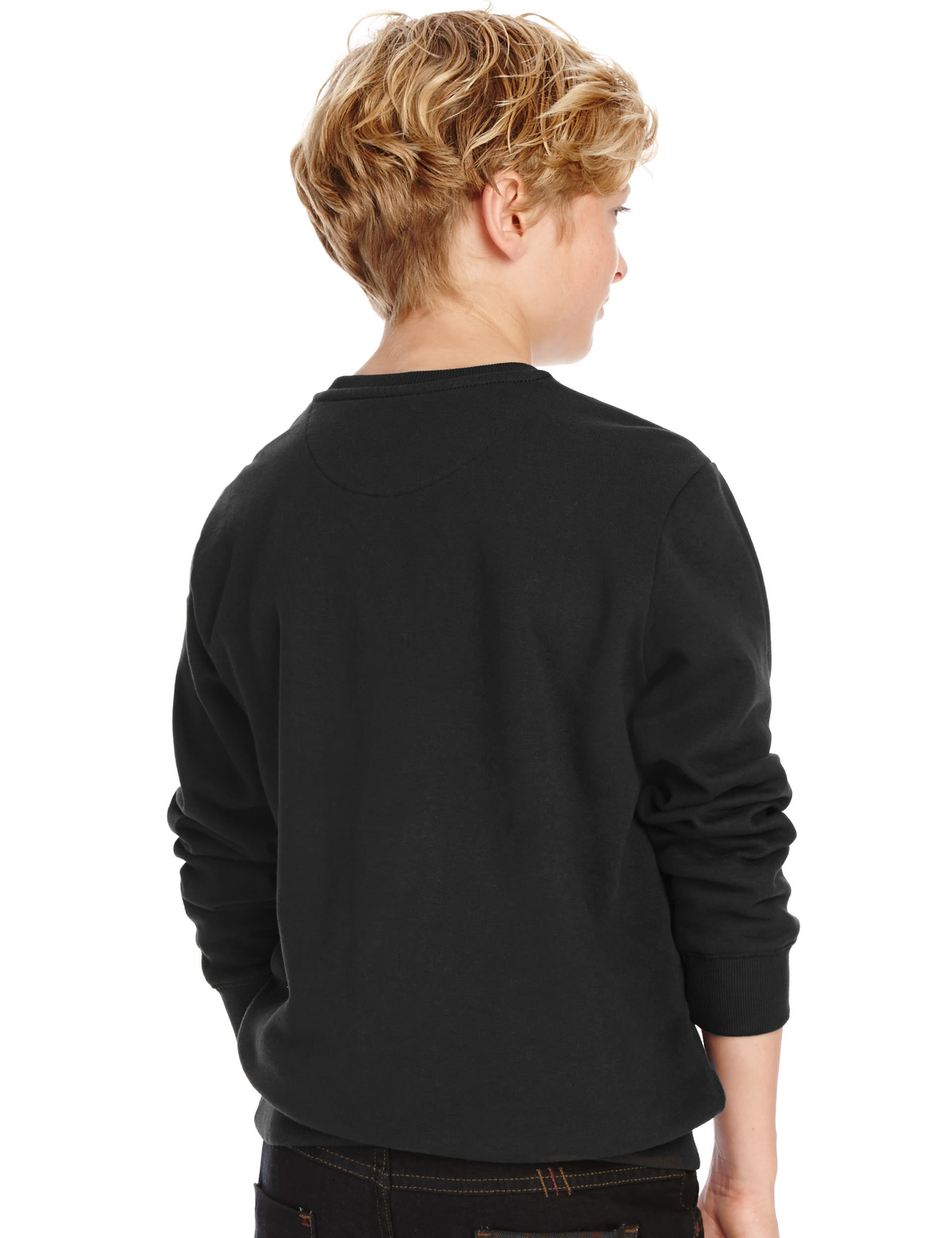 Cotton Rich Too Cool For Yule Slogan Christmas Jumper (5-14 Years) Image 2 of 3