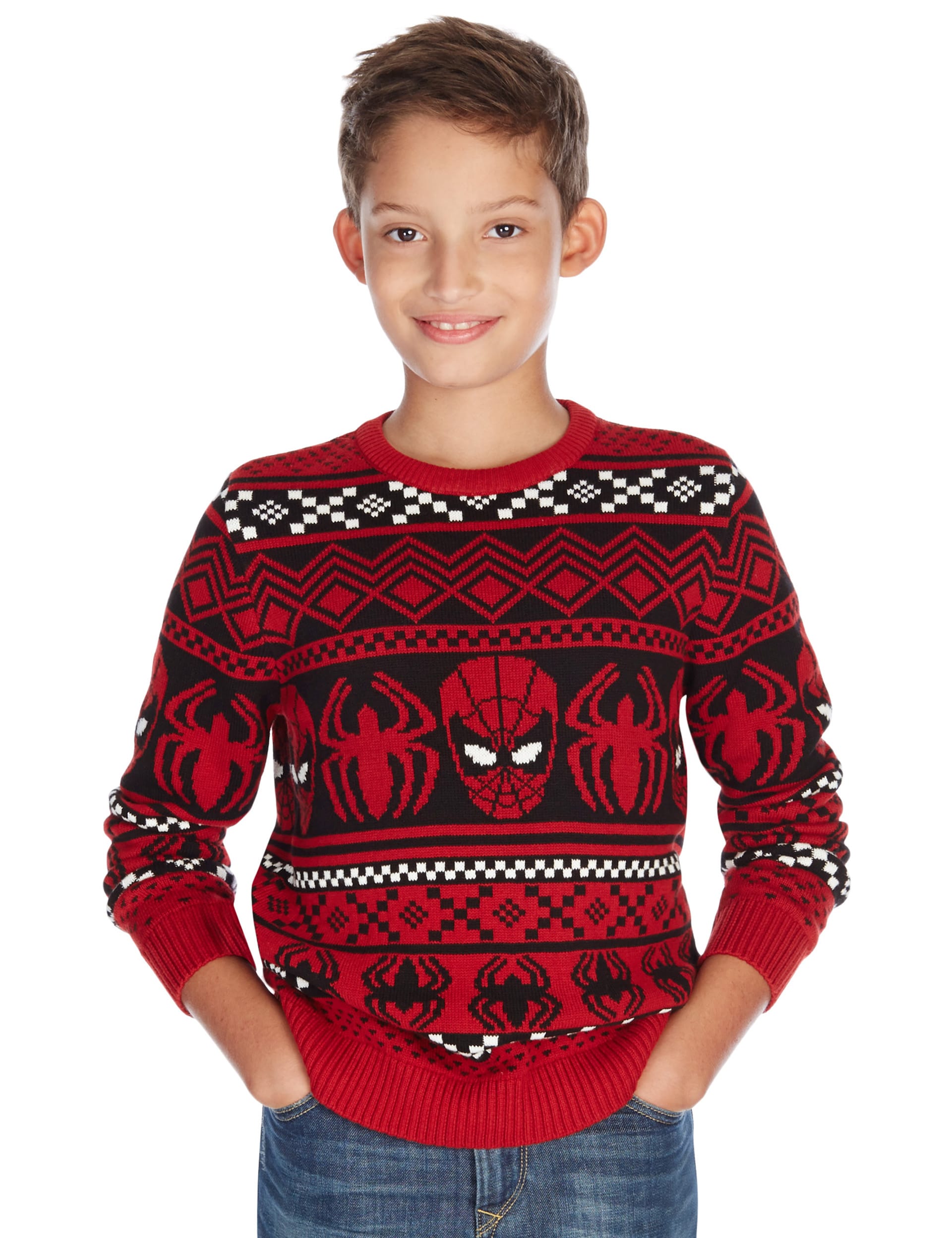 Pure Cotton Spider-Man™ Christmas Jumper (5- 14 Years) Image 2 of 3