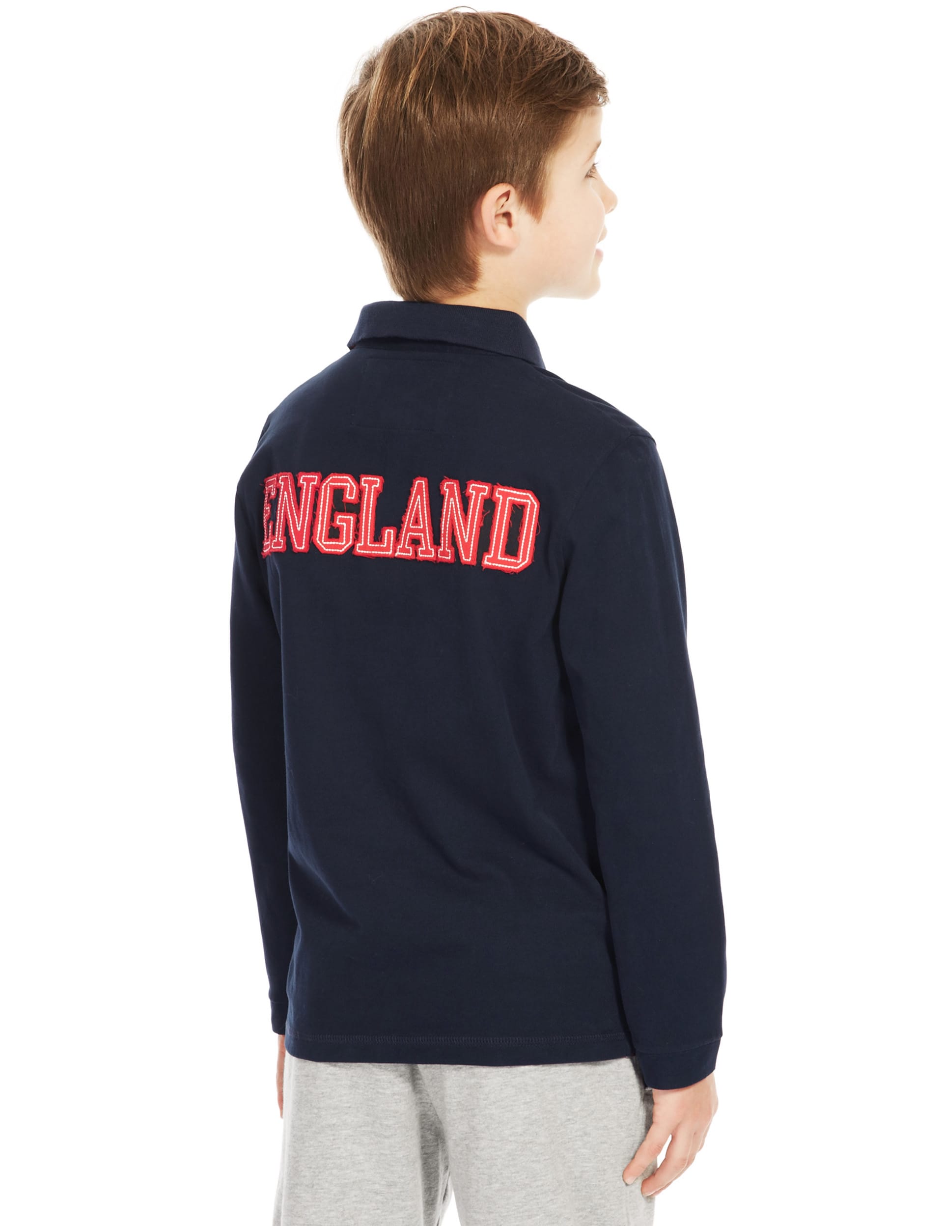 England FA 3 Lions Pure Cotton Polo Shirt (5-14 Years) Image 2 of 4