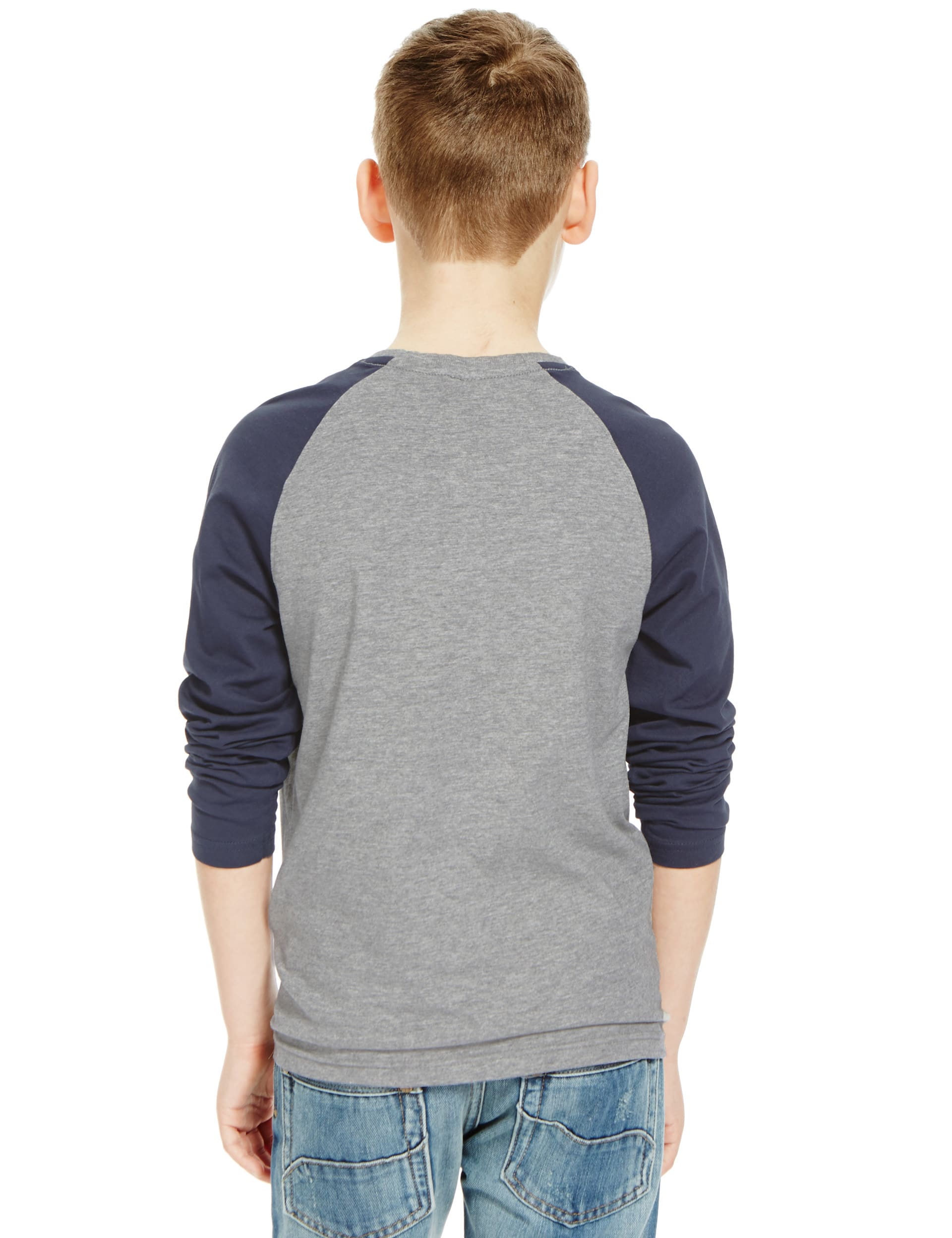 Cotton Rich Raglan Sleeve Snake Print T-Shirt (5-14 Years) Image 2 of 3