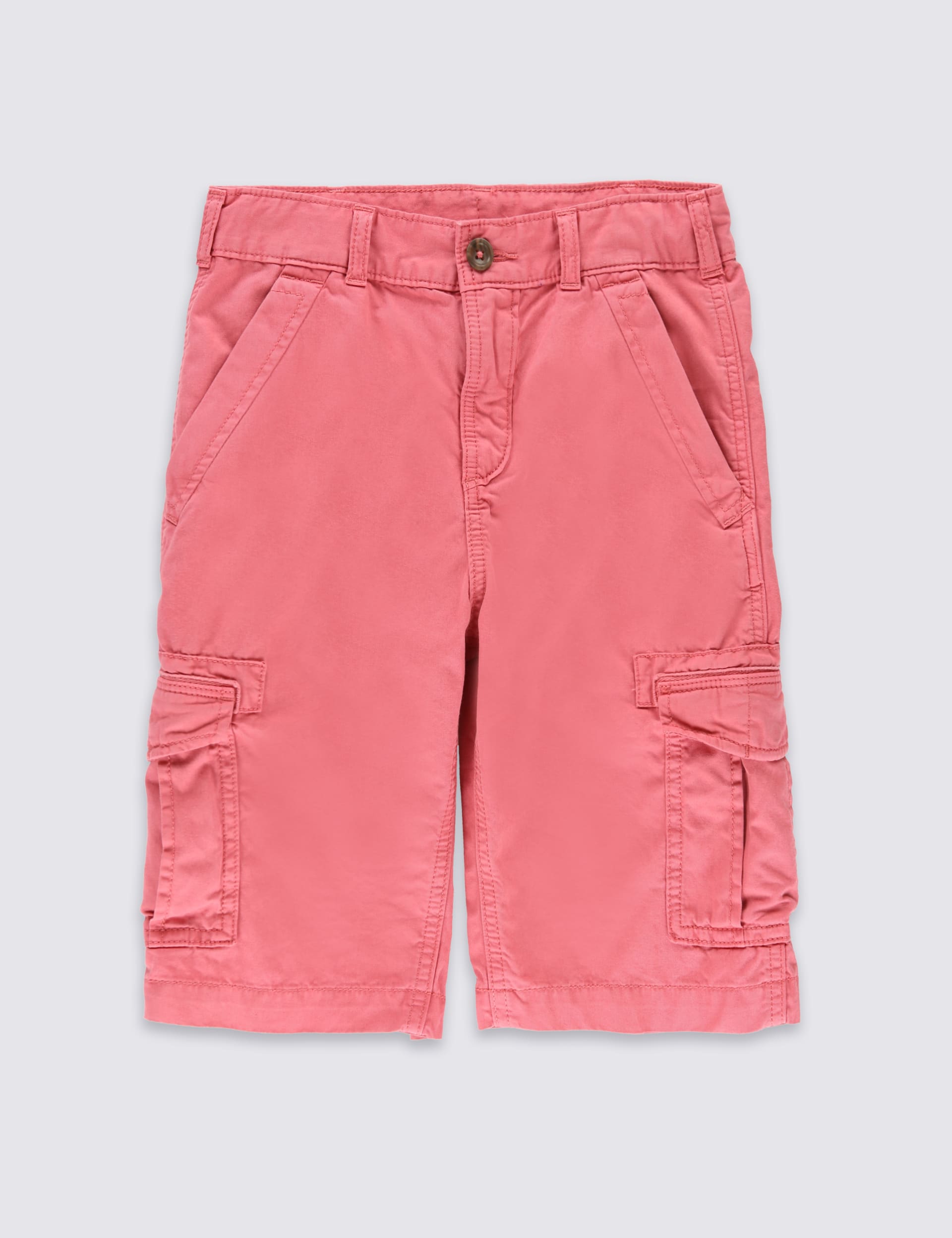 Pure Cotton Adjustable Waist Washed Cargo Shorts (5-14 Years) Image 2 of 4