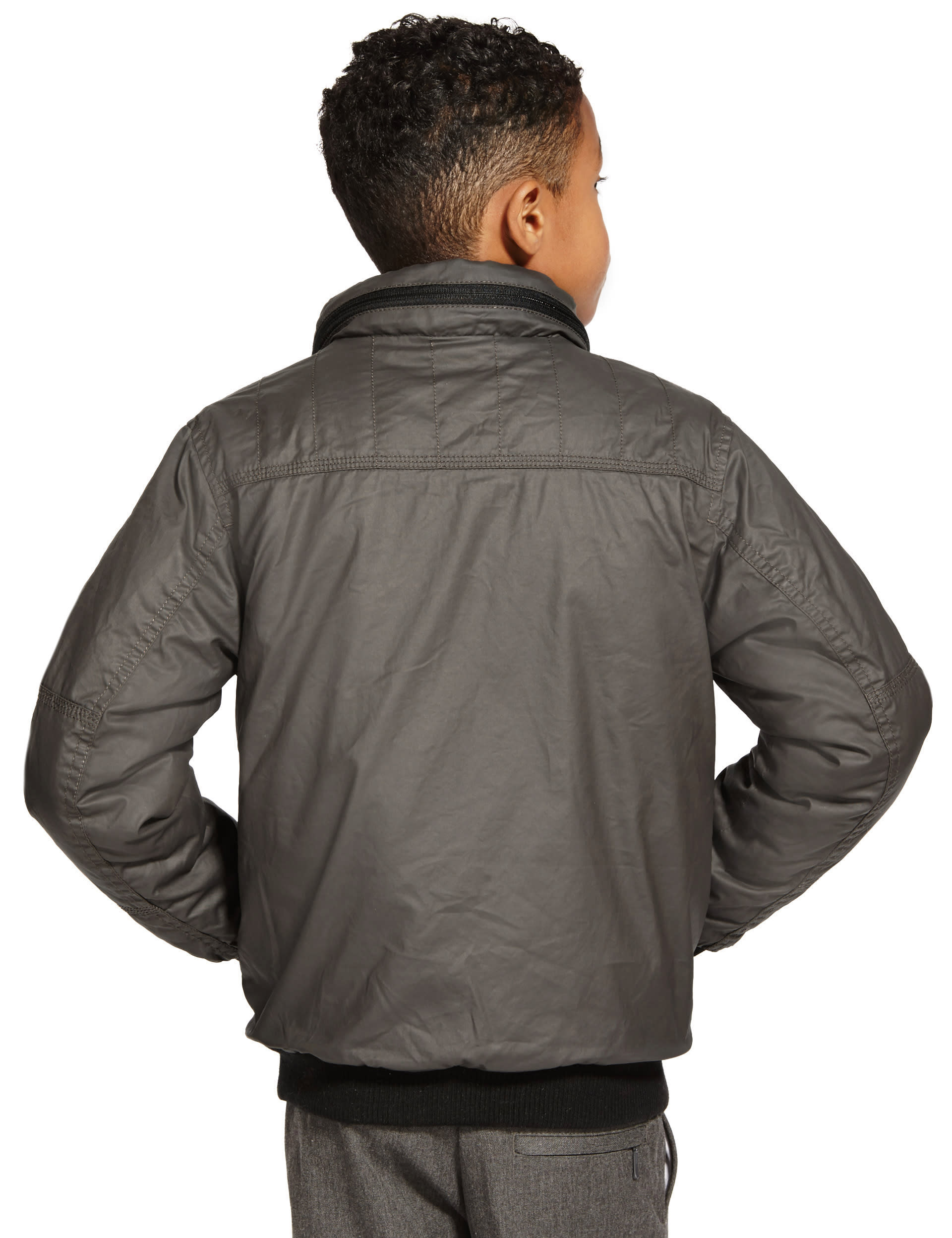 Pure Cotton Concealed Hood Bomber Jacket (5-14 Years) Image 2 of 6
