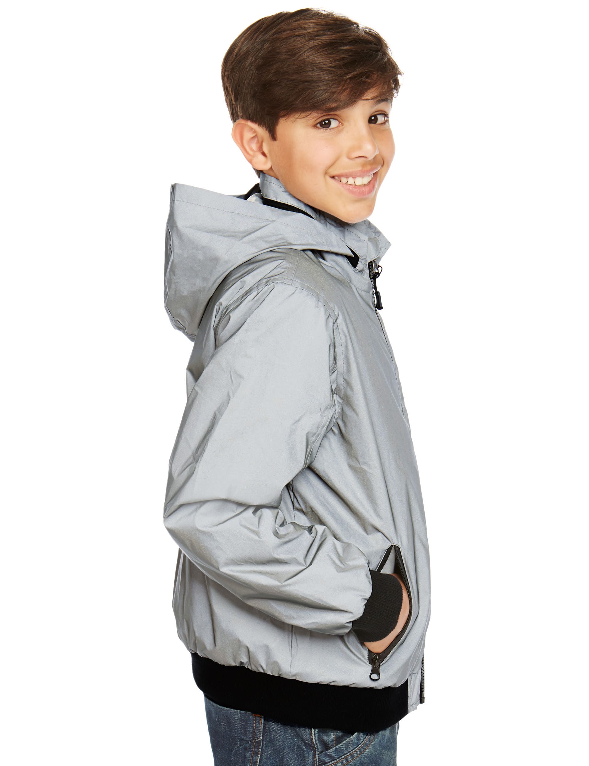 Reflective Hooded Bomber Jacket (5-14 Years) Image 2 of 5