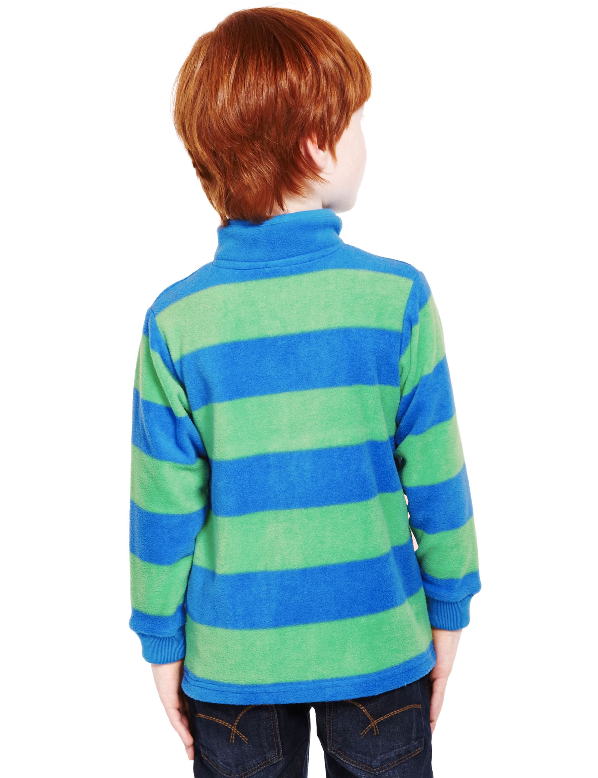 Half Zip Striped Fleece Top (1-7 Years) Image 2 of 3