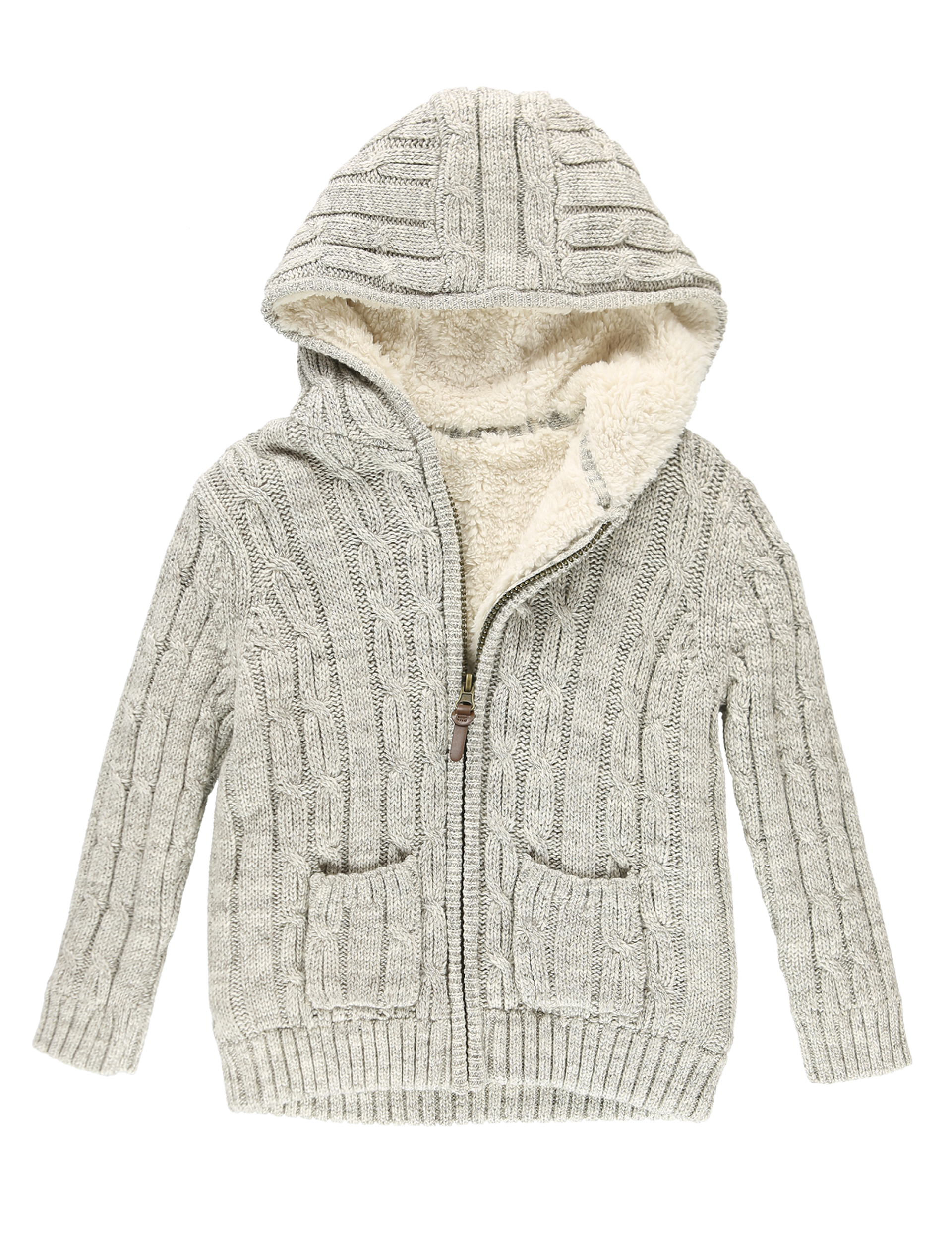 Pure Cotton Borg Lined Cardigan (1-7 Years) Image 2 of 7