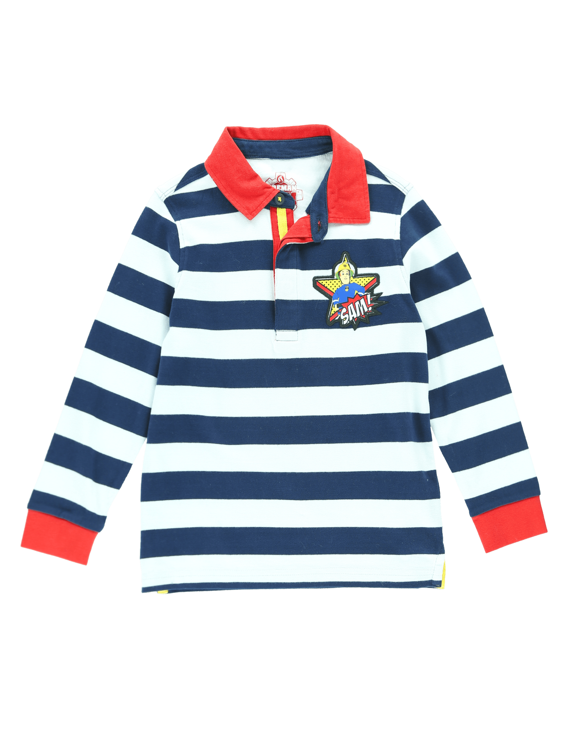 Pure Cotton Fireman Sam™ Striped T-Shirt (1-8 Years) Image 2 of 6