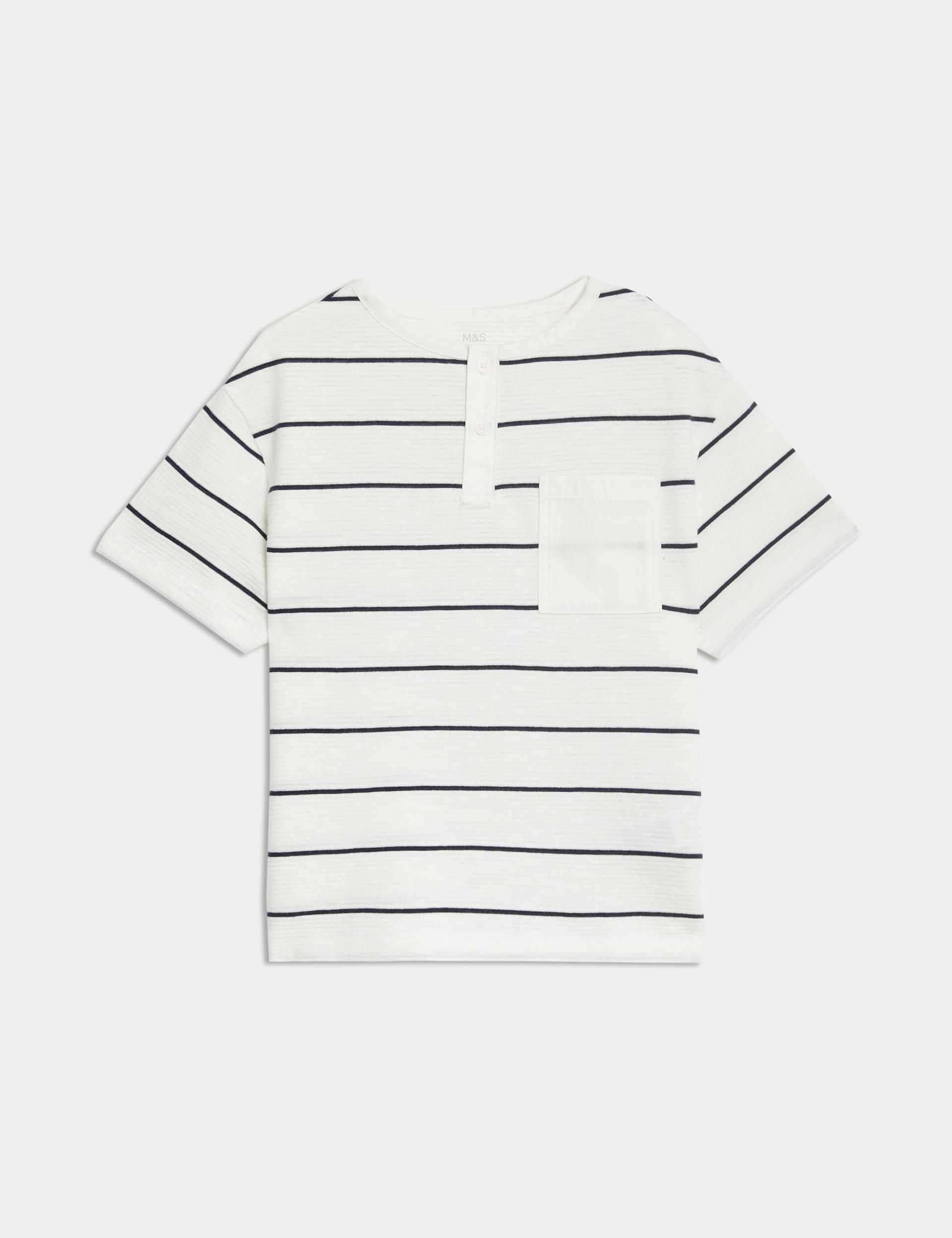 Cotton Rich Striped Textured T-Shirt (2-8 Yrs)