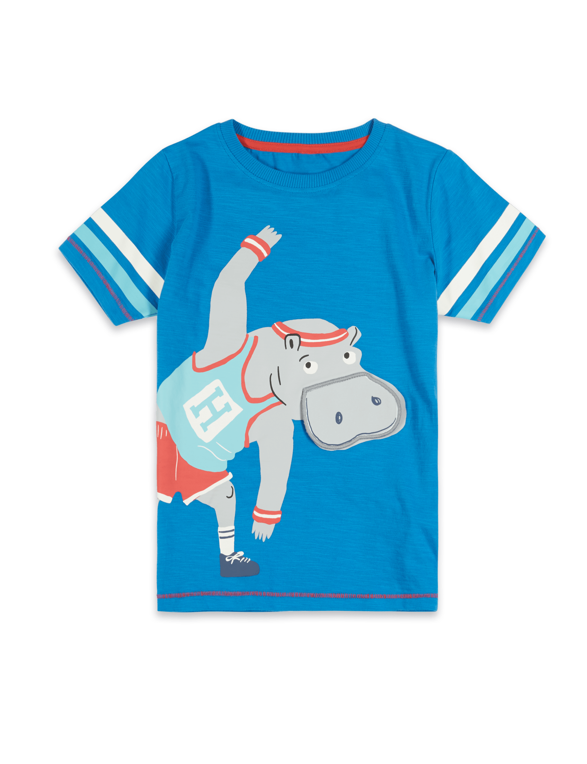 Pure Cotton Hippo Print T-Shirt with Fun Mouth Flap (1-7 Years) Image 2 of 5