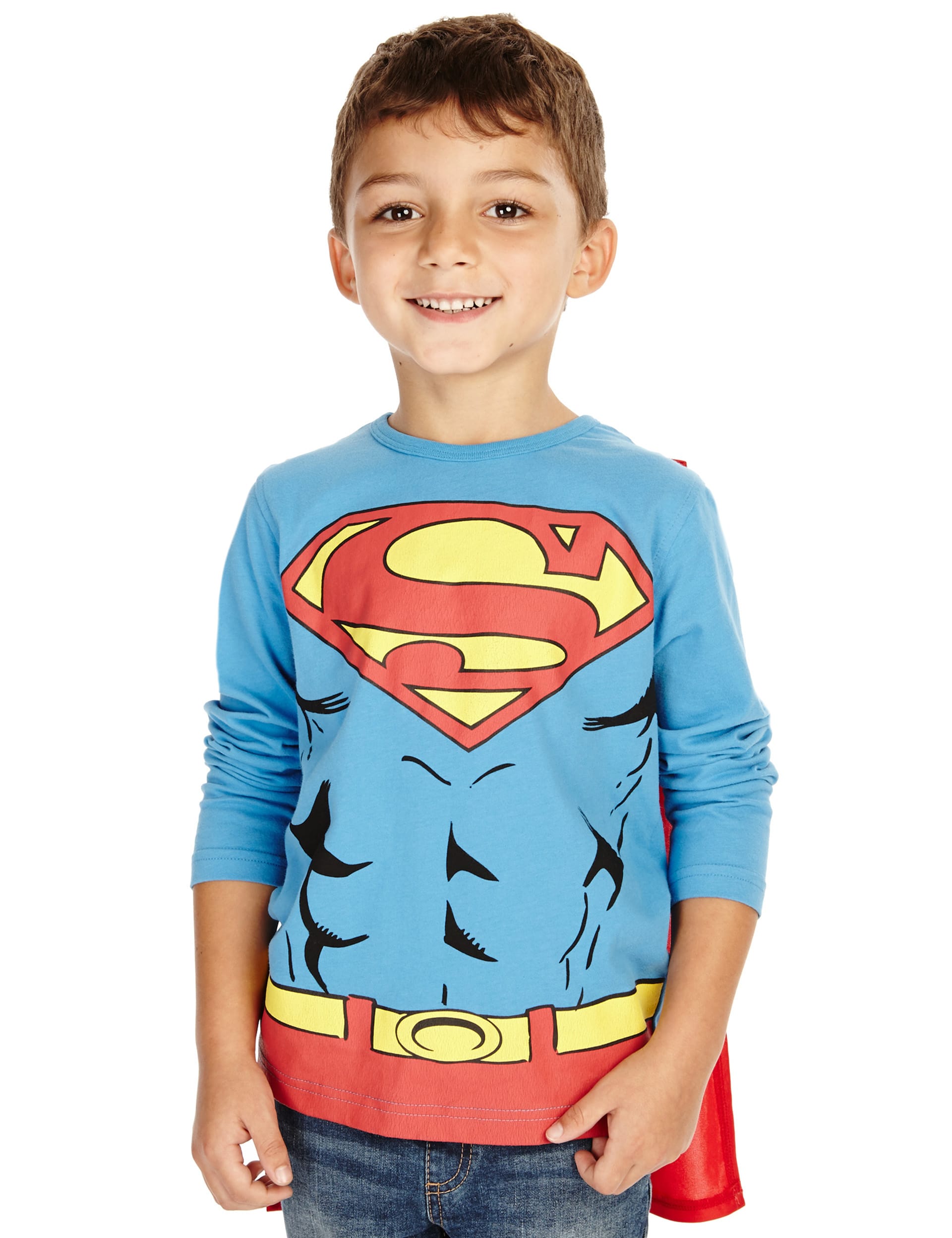 Long Sleeve Superman Top with Cape 2 8 Years M S