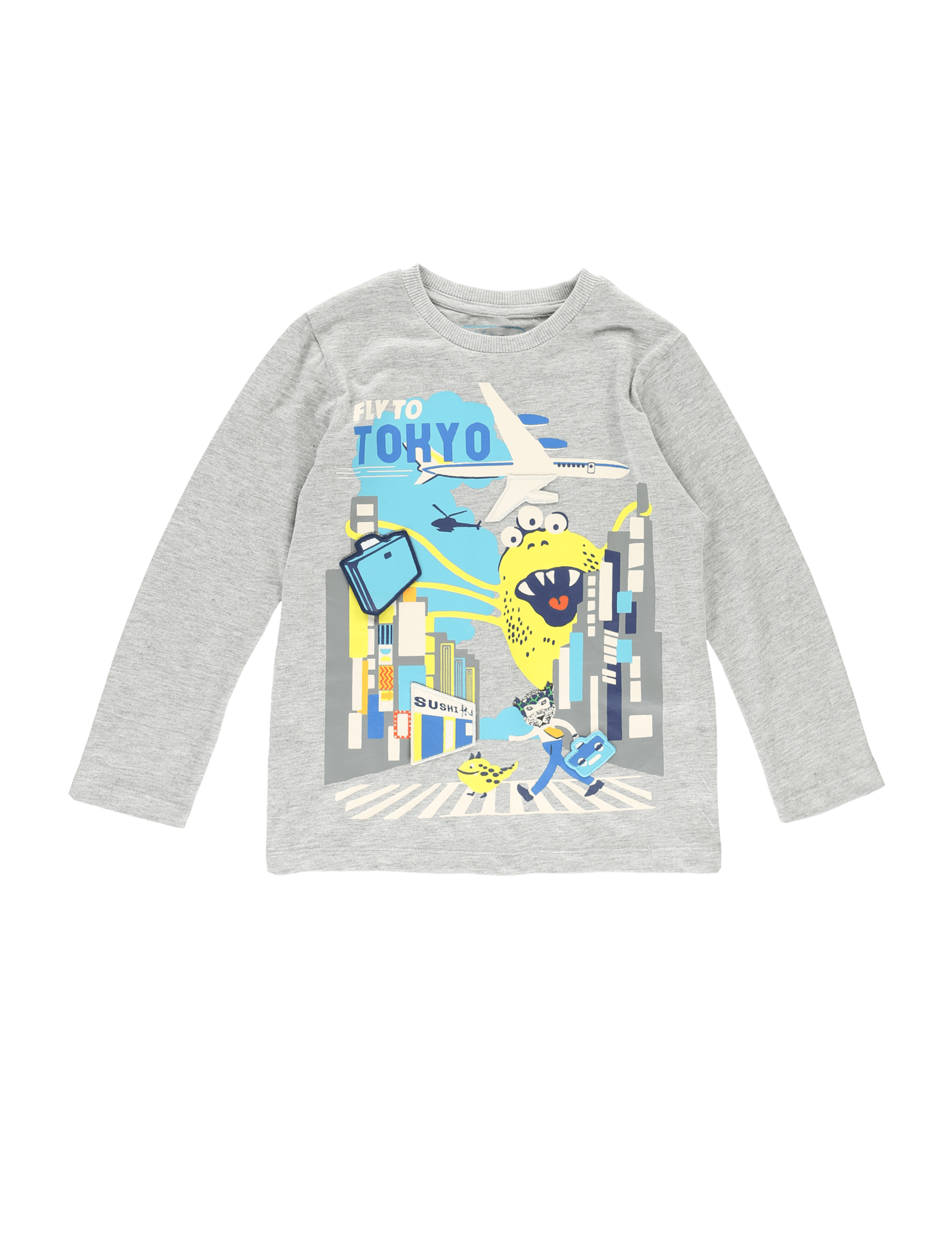Cotton Rich Monster Print T-Shirt (1-7 Years) Image 2 of 5