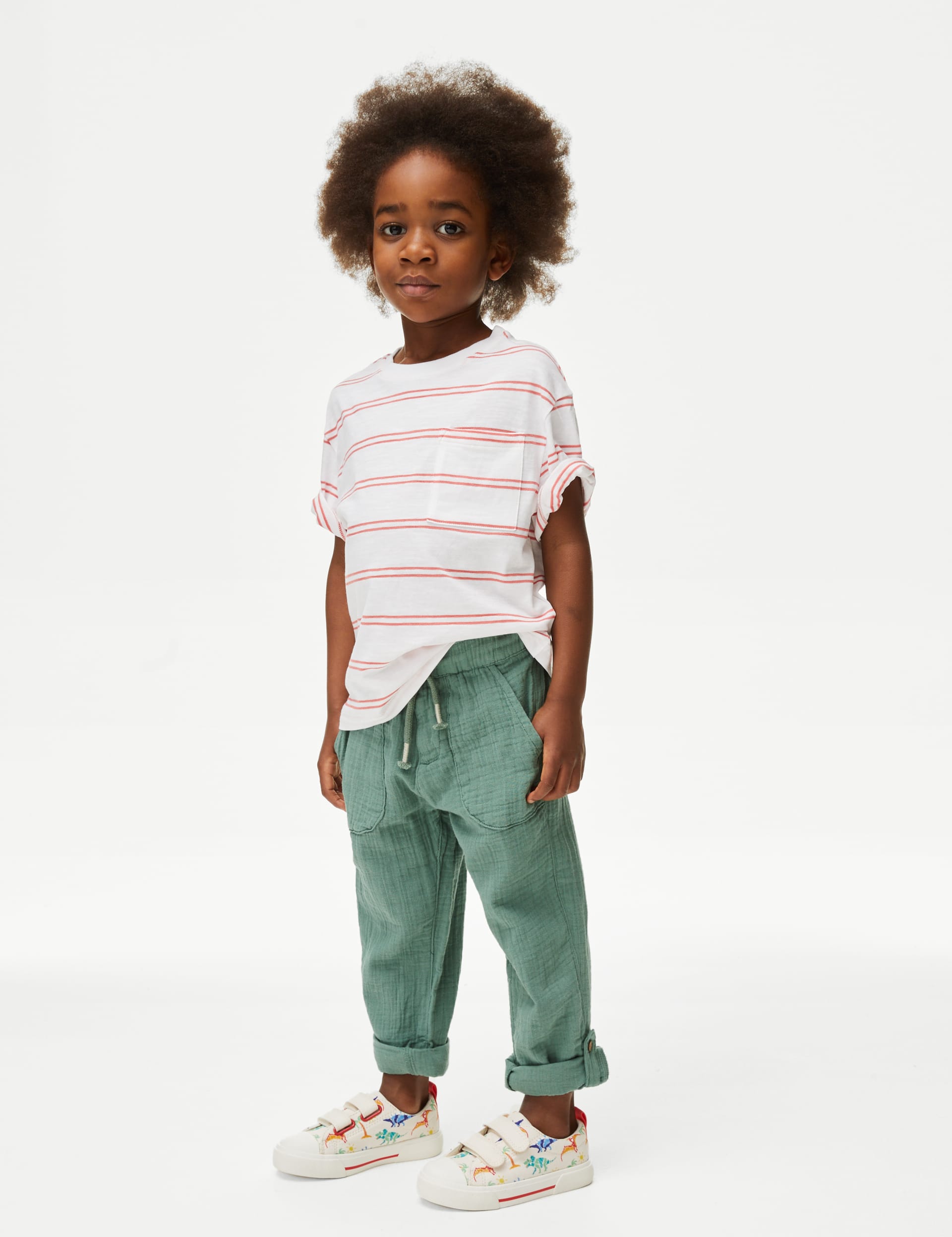 Pure Cotton Drawstring Trousers (2–8 Yrs)