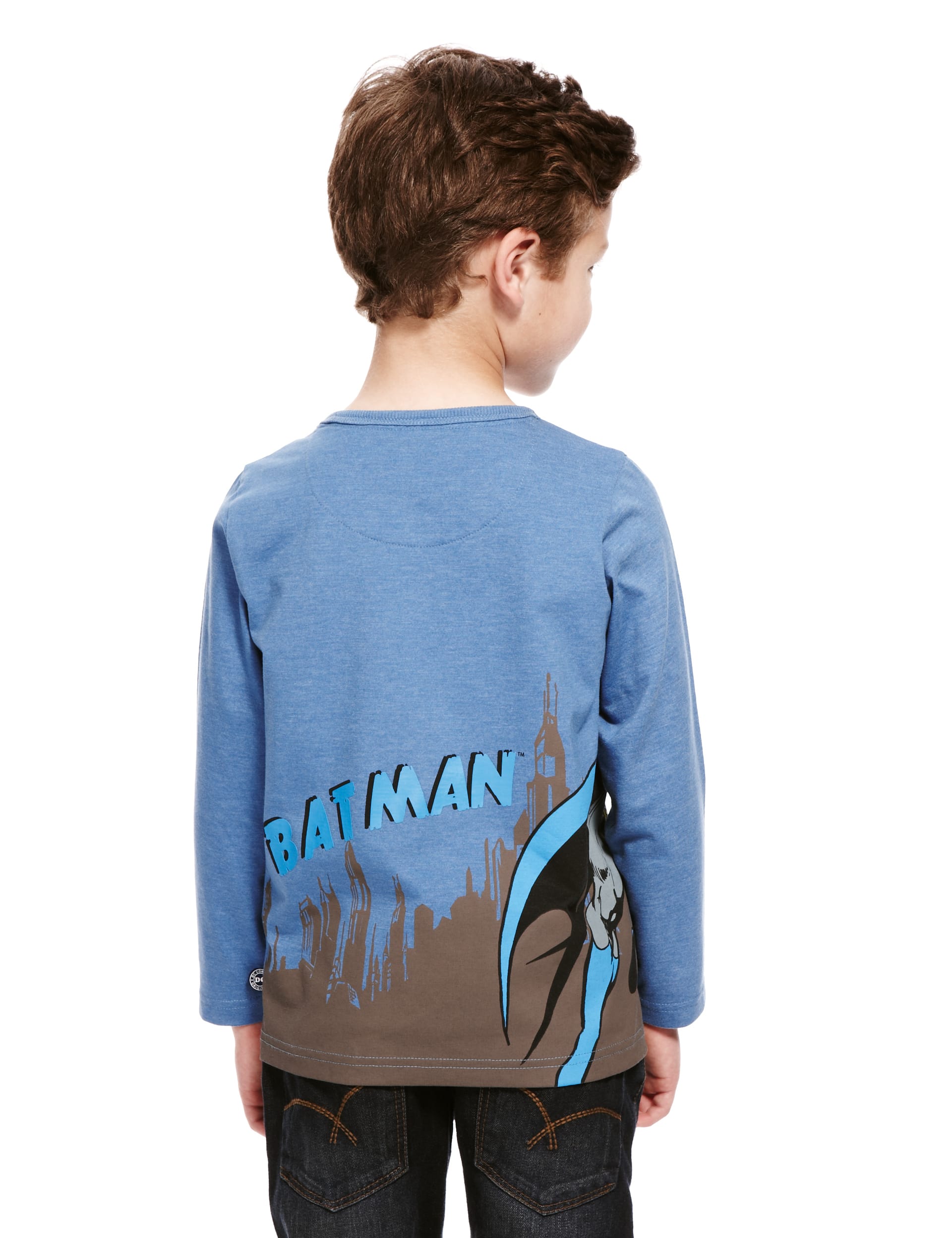 Batman™ Cotton Rich Long Sleeve T-Shirt (1-7 Years) Image 2 of 3