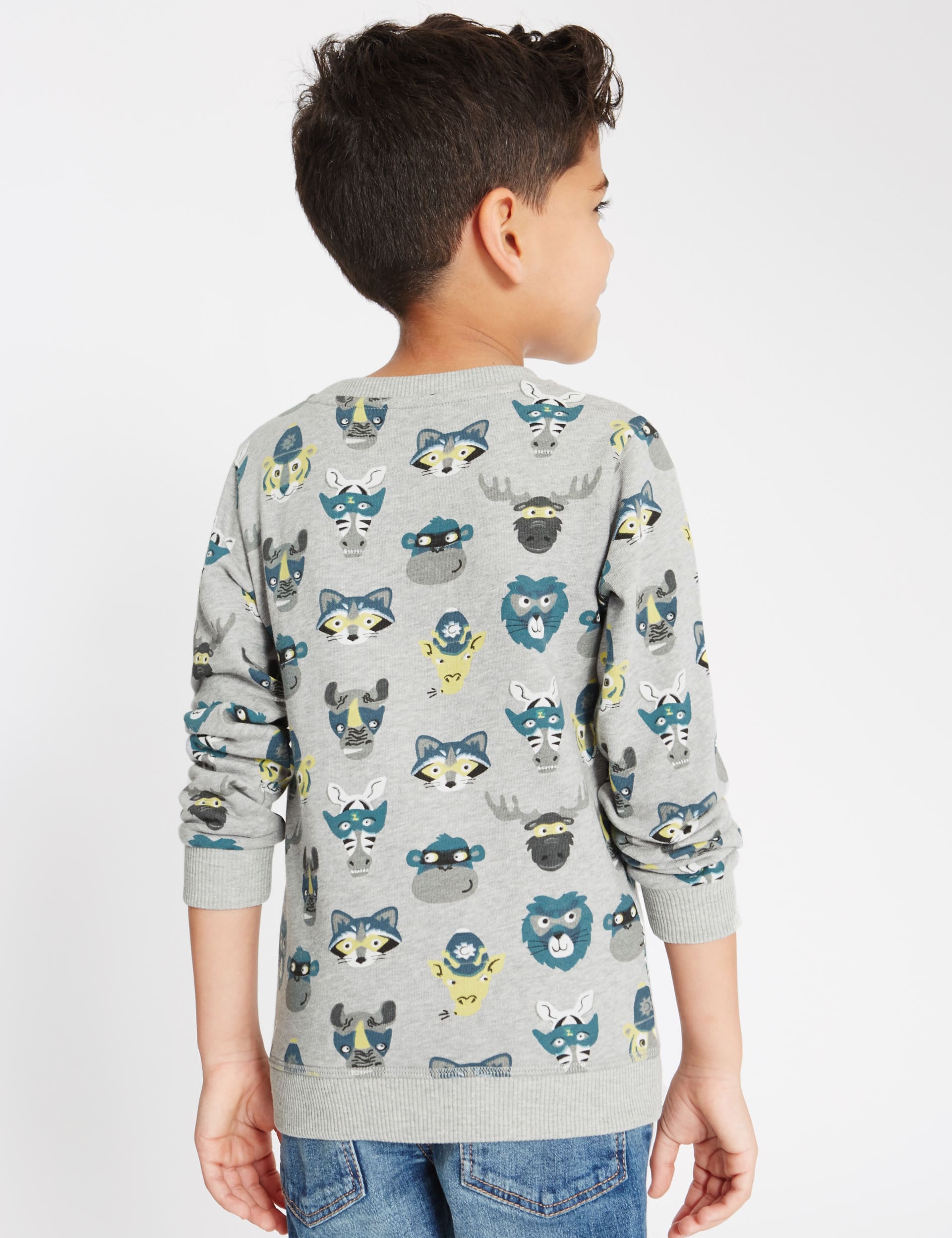 Pure Cotton All Over Print Sweatshirt (1-7 Years) Image 2 of 6