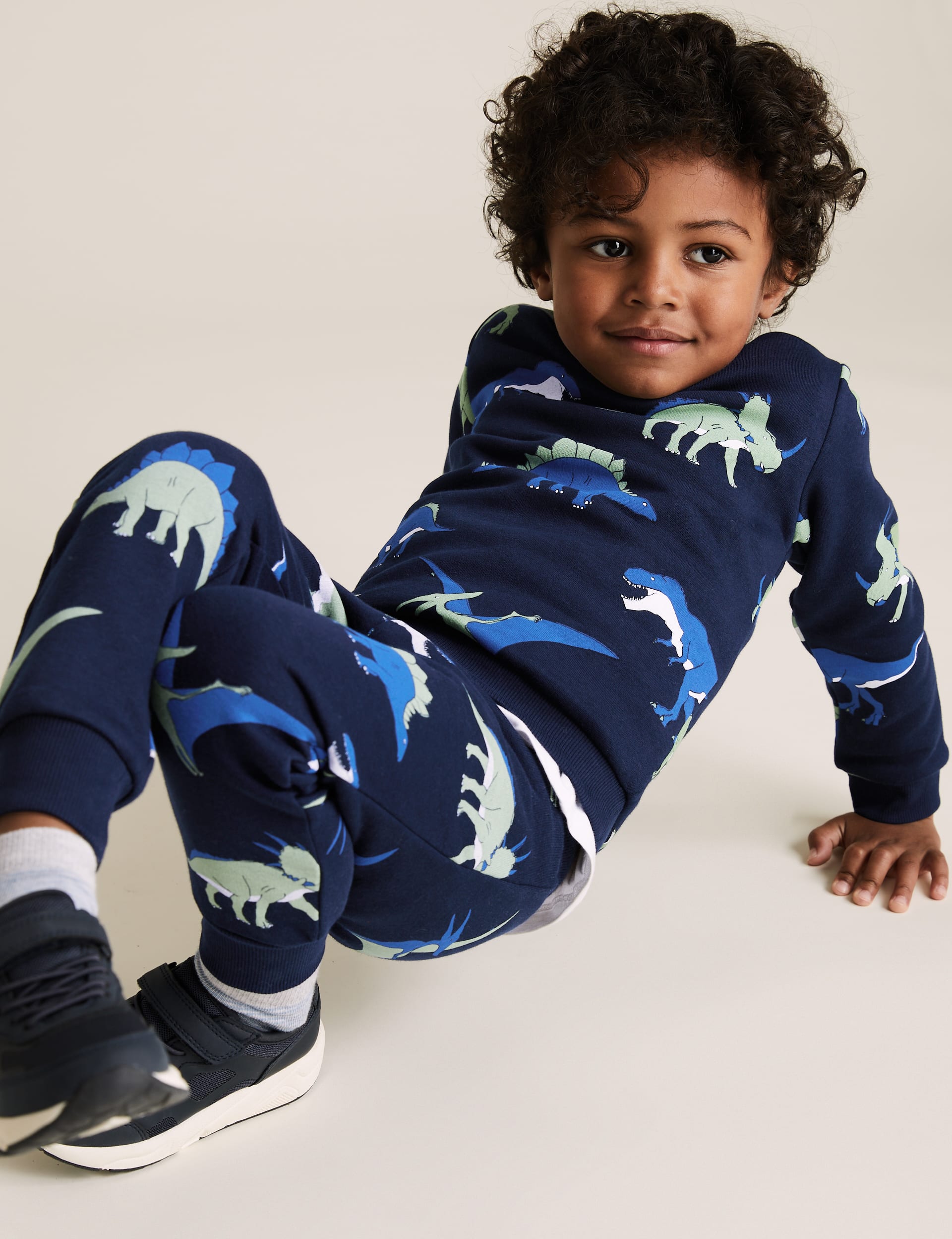 Organic Cotton Neon Dinosaur Joggers (2-7 Yrs) | M&S