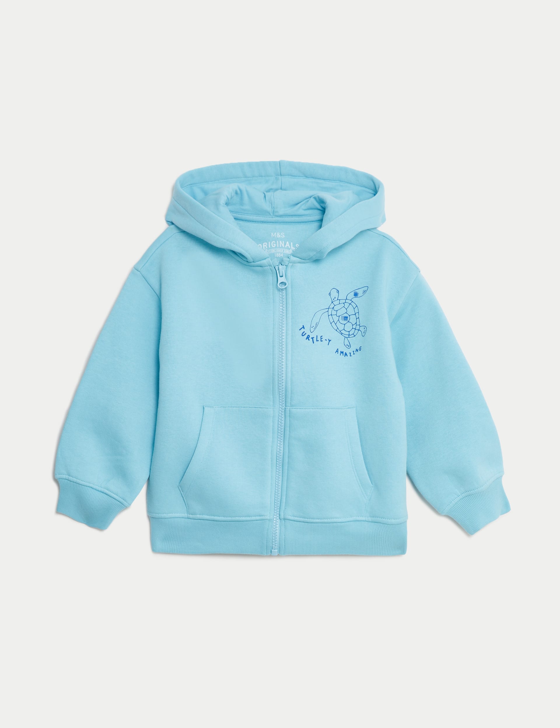 Cotton Rich Turtle Zip Hoodie (2-8 Yrs)