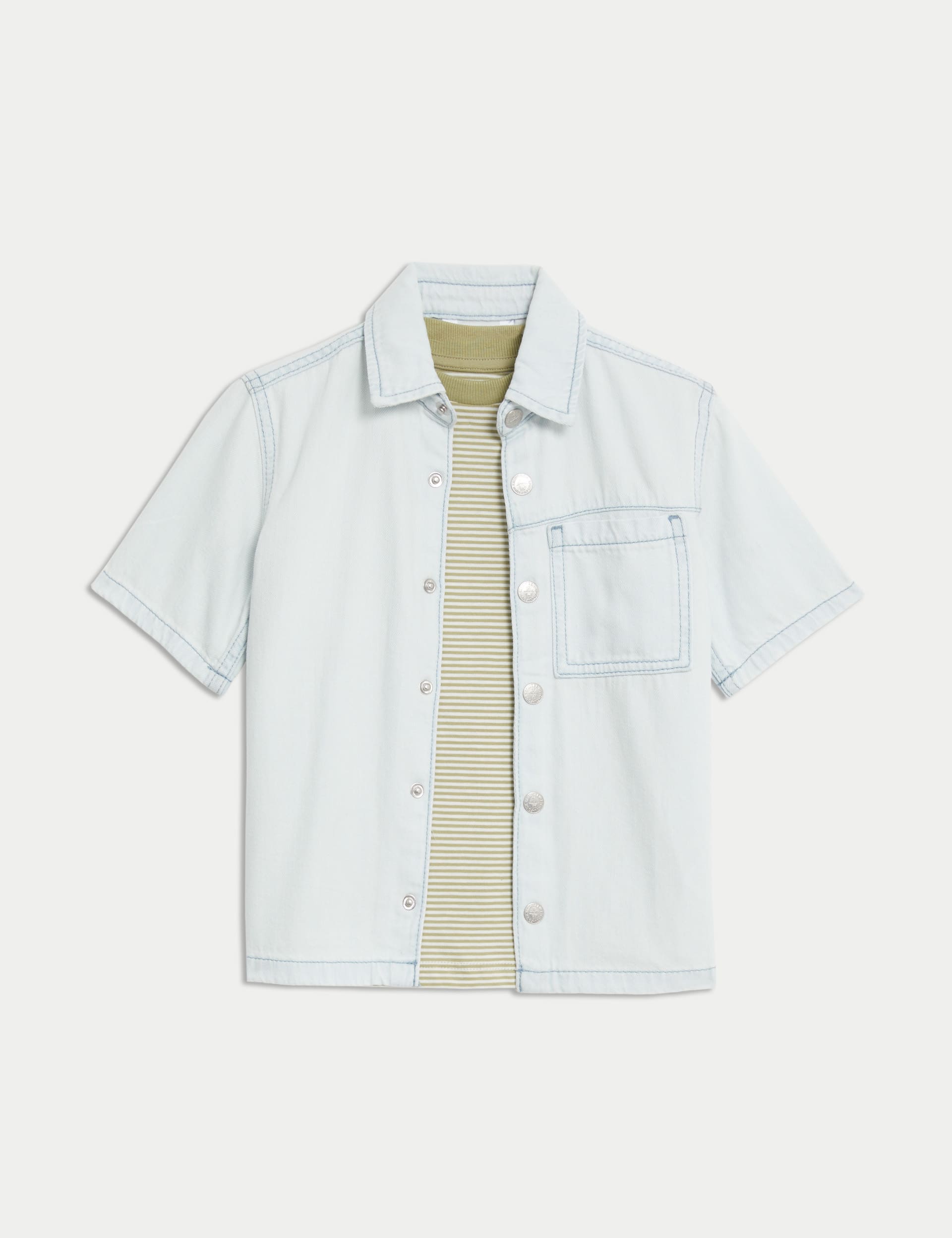 2pc Pure Cotton Shirt & T-Shirt Set (2-8 Yrs)