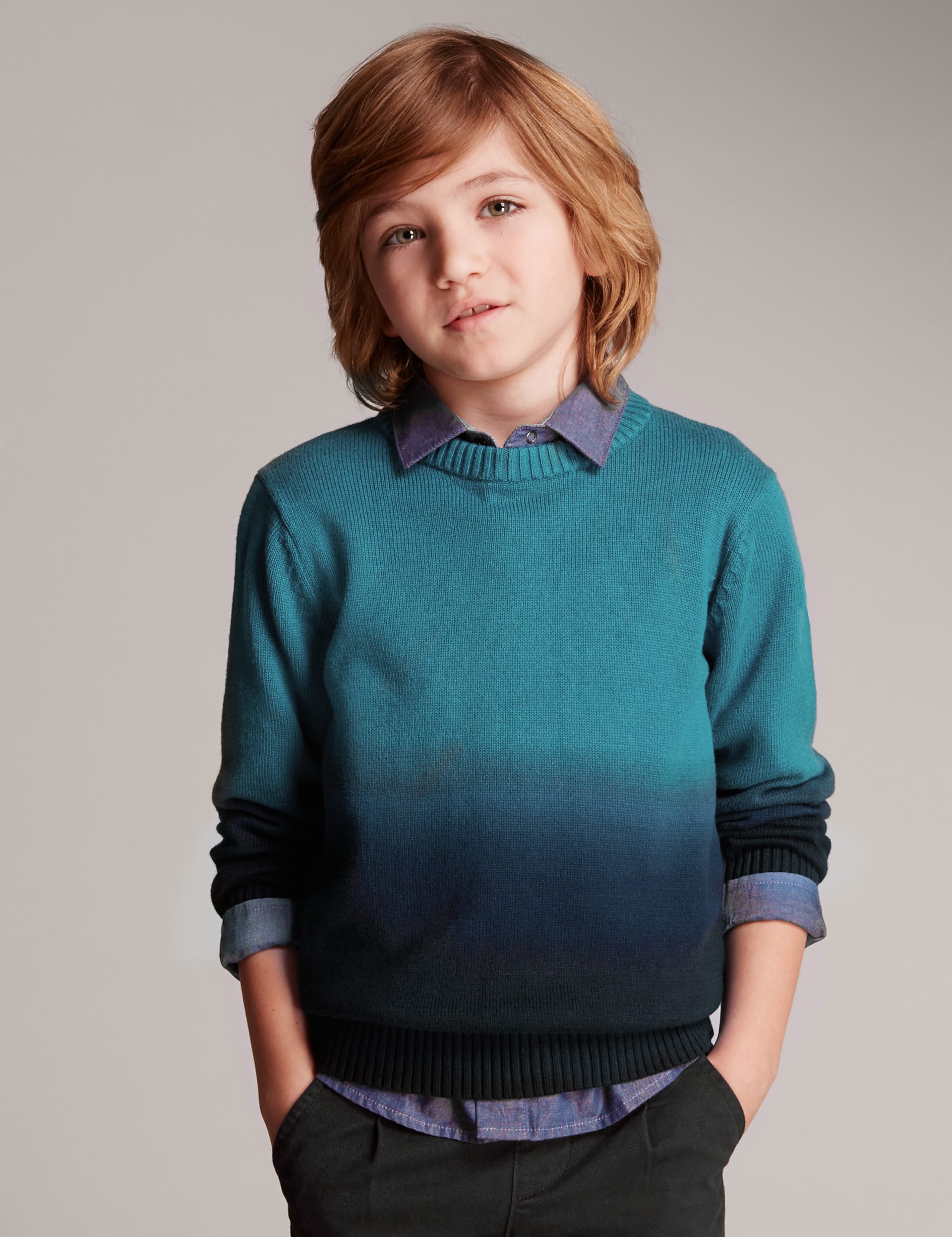 Pure Cotton Dip Dye Jumper (1-7 Years) Image 1 of 2
