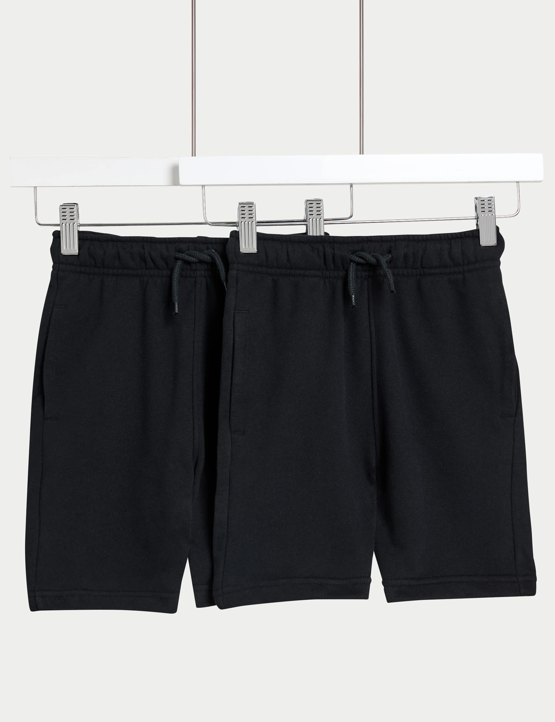 2pk Adaptive Cotton Rich Plain Shorts (2-16 Yrs)