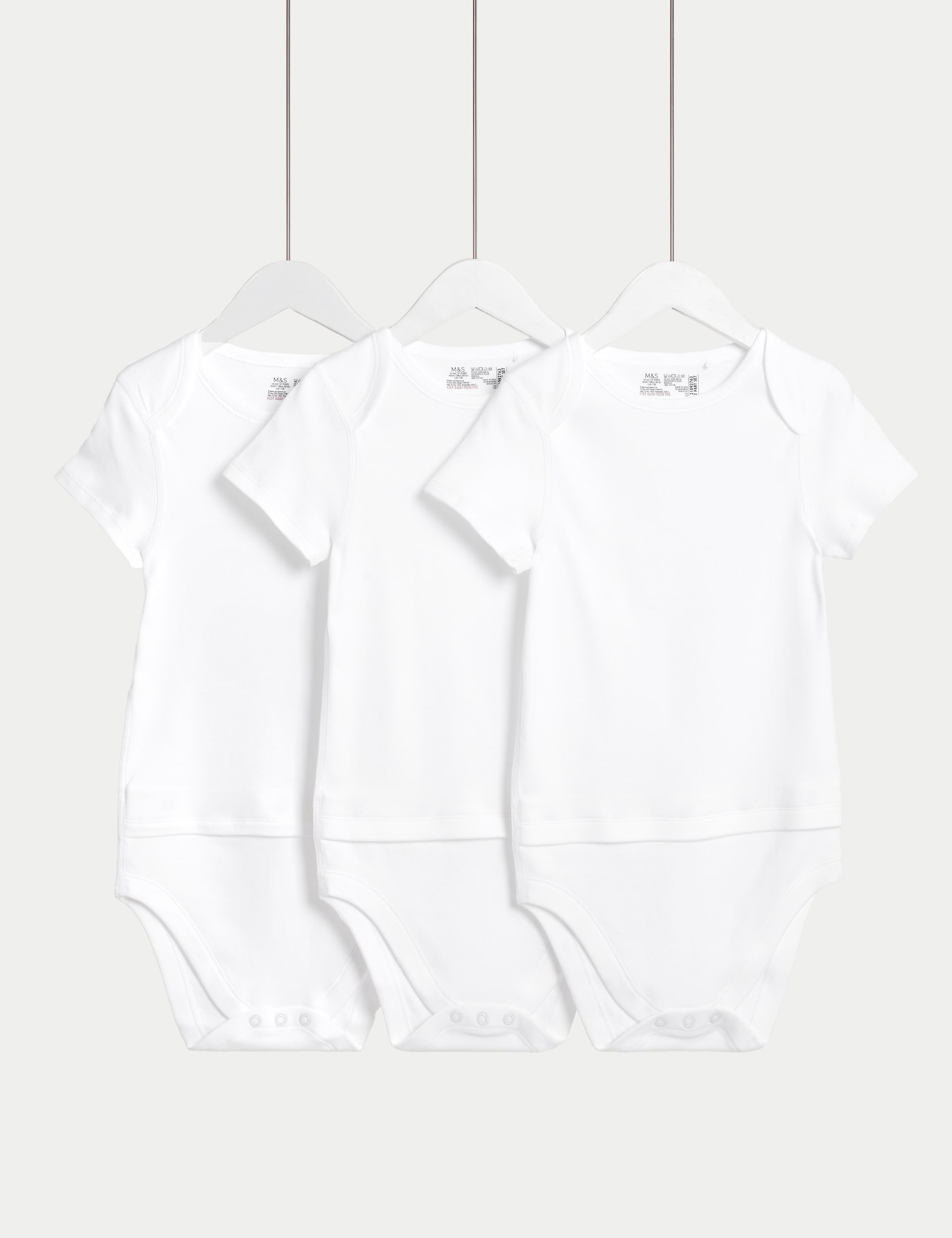 3pk Adaptive Pure Cotton Bodysuits (7lbs–16 Yrs)