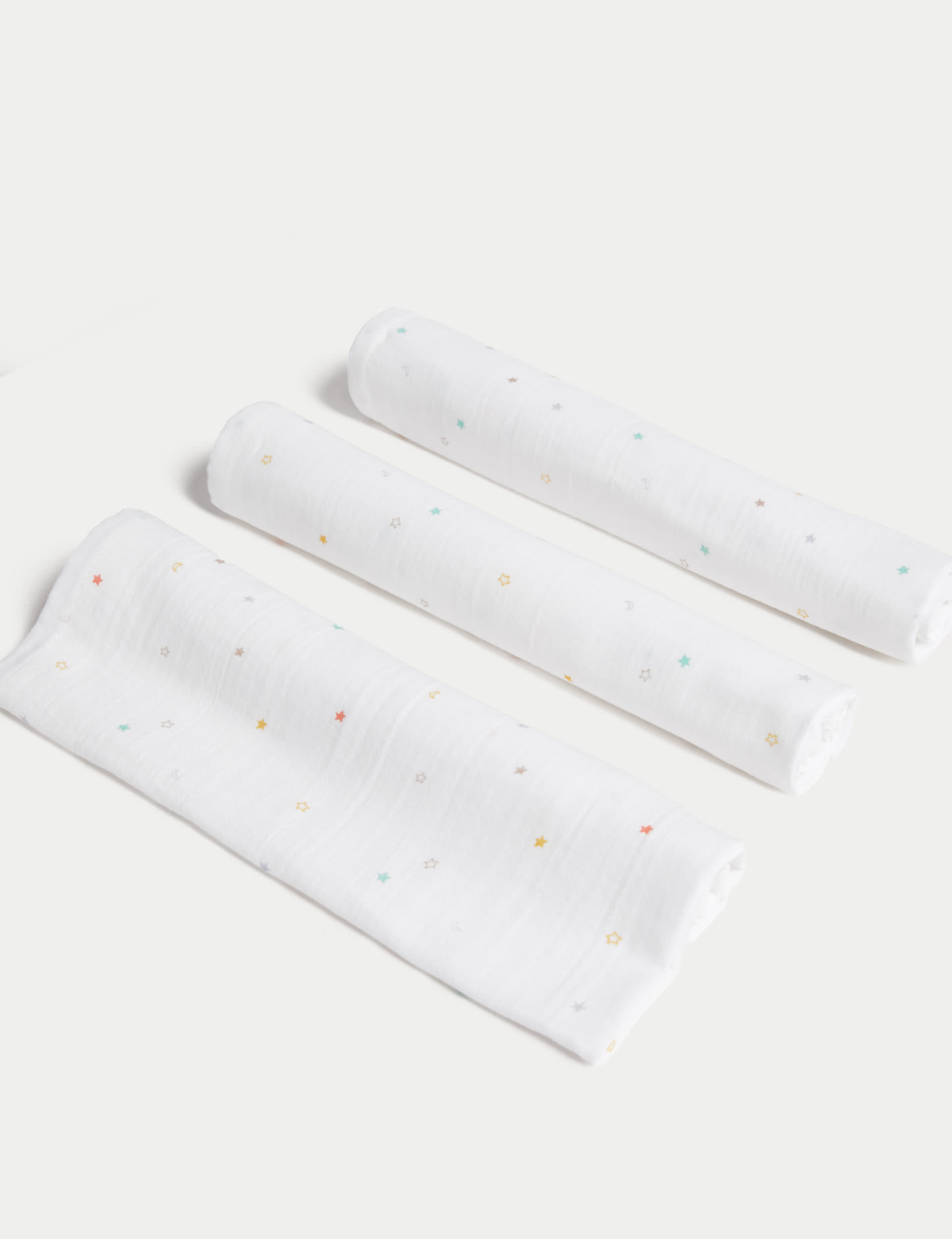 3pk Pure Cotton Stars Muslin Squares