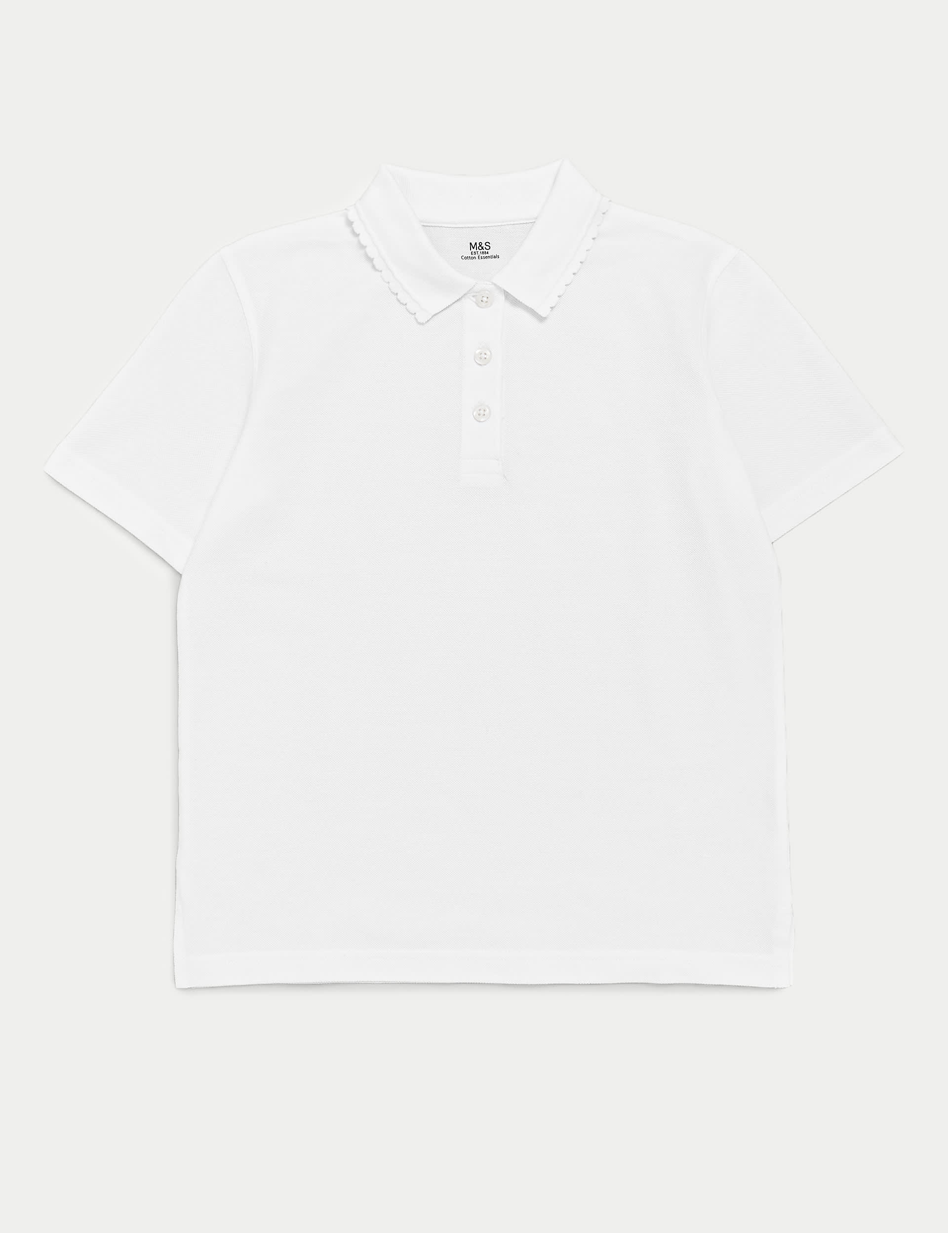 School Girls' Pure Cotton Polo Shirt (2-18 Yrs) | M&S Collection | M&S