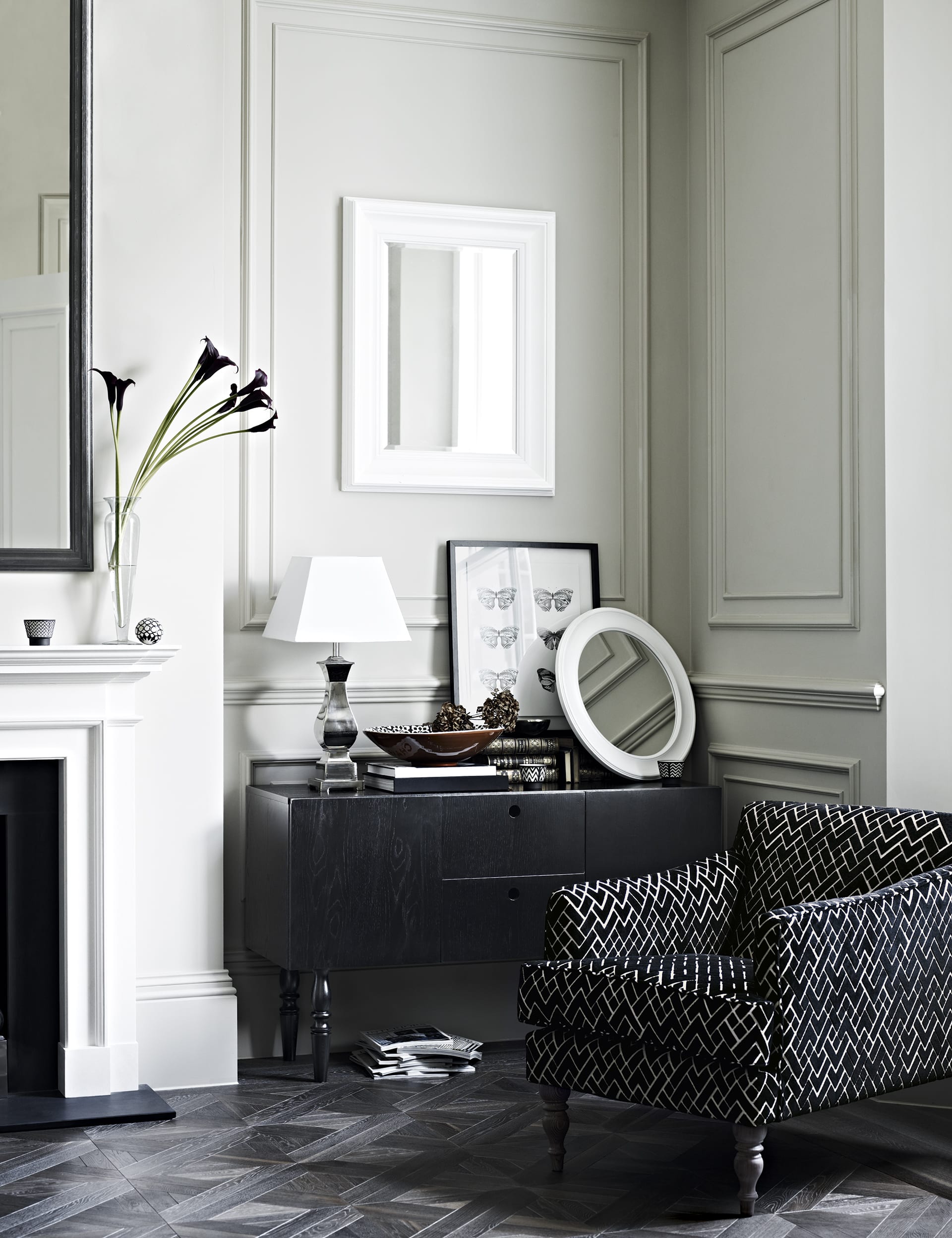 Rectangular Painted Wood Mirror Image 1 of 2