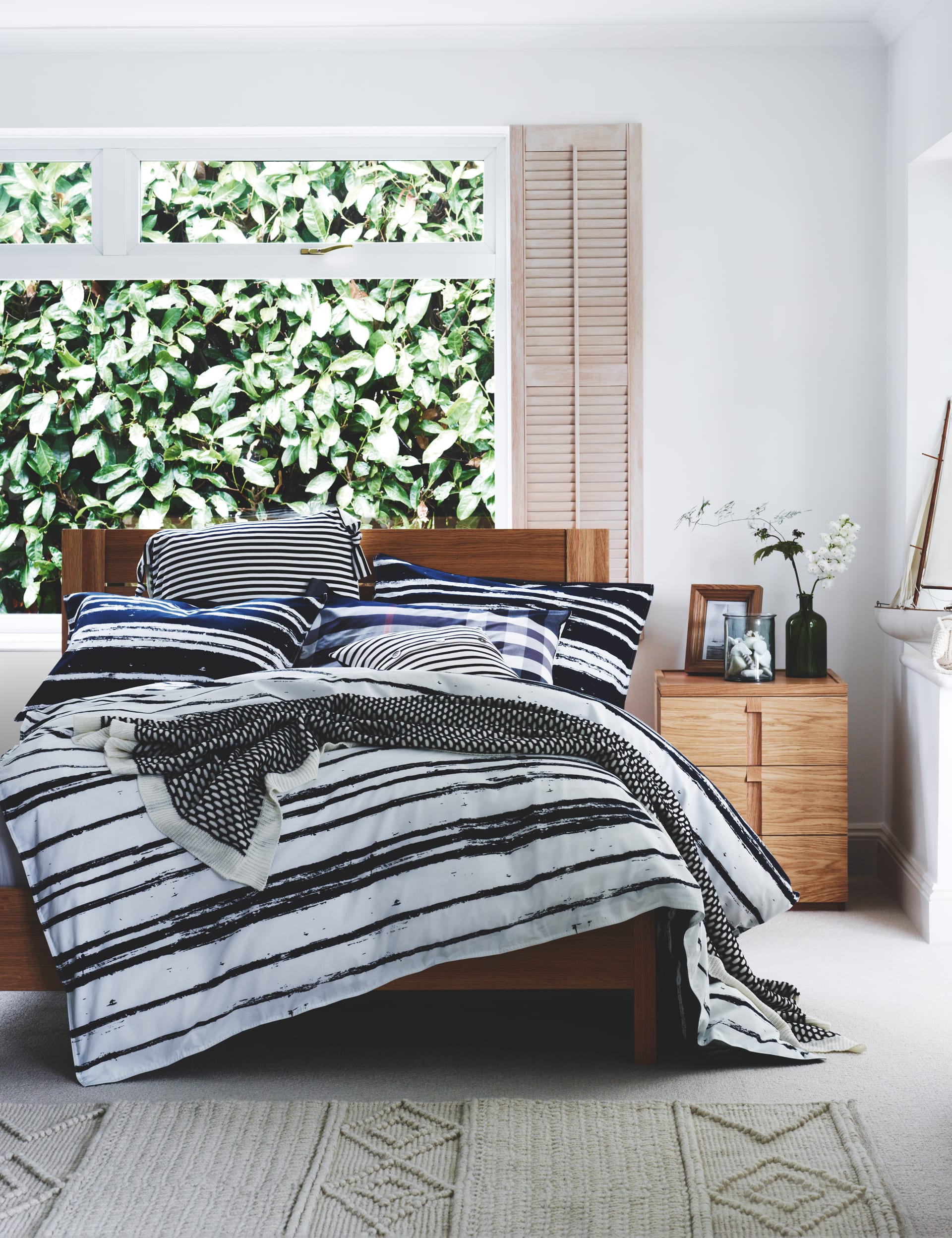 Jersey Stripe Cushion Image 2 of 3