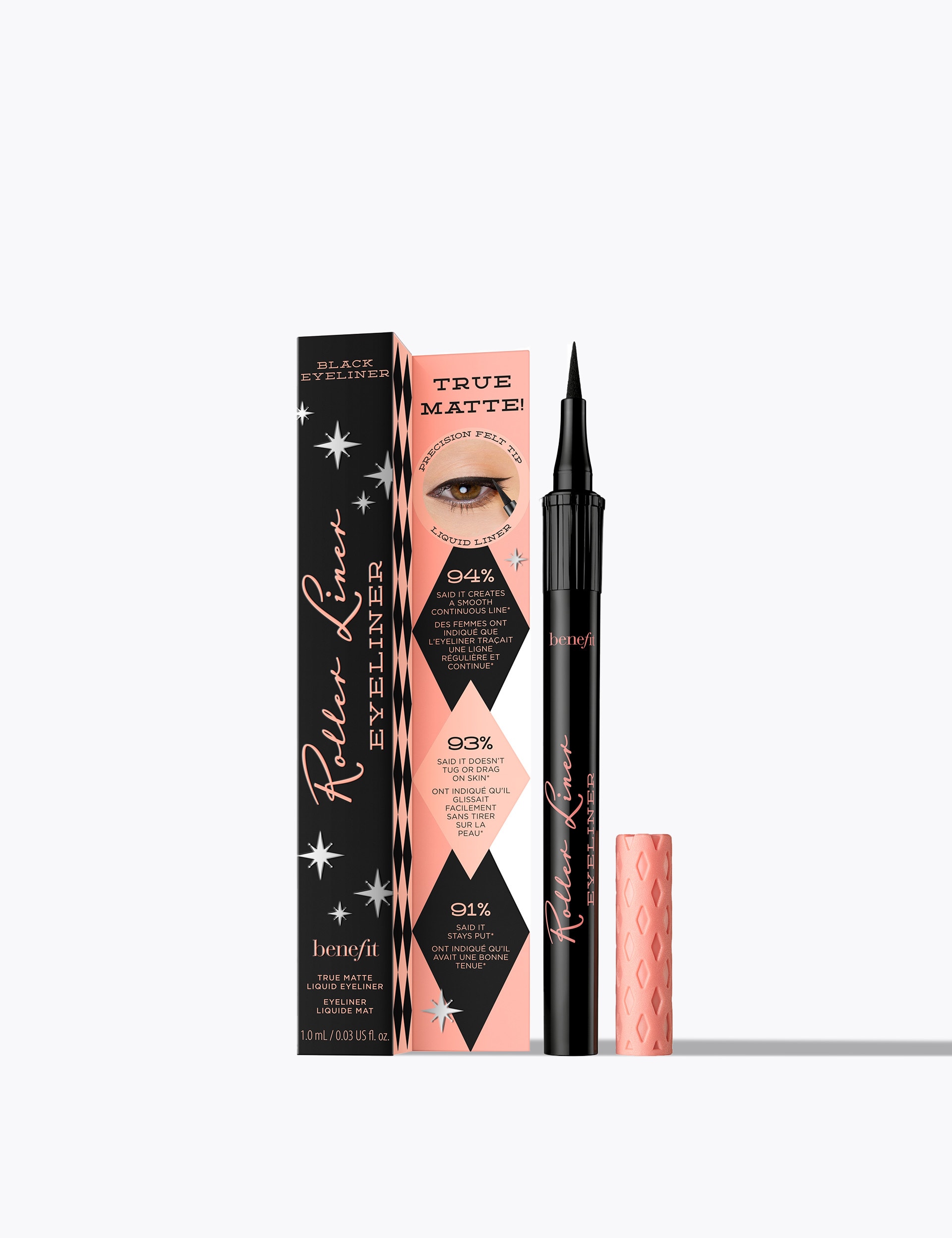 Black Liquid Eyeliner with Roller Tip, 1ml