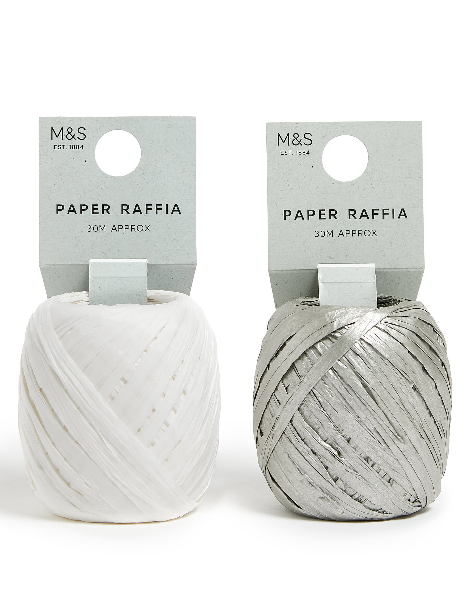 Silver & White Christmas Raffia Twin Pack by M&S