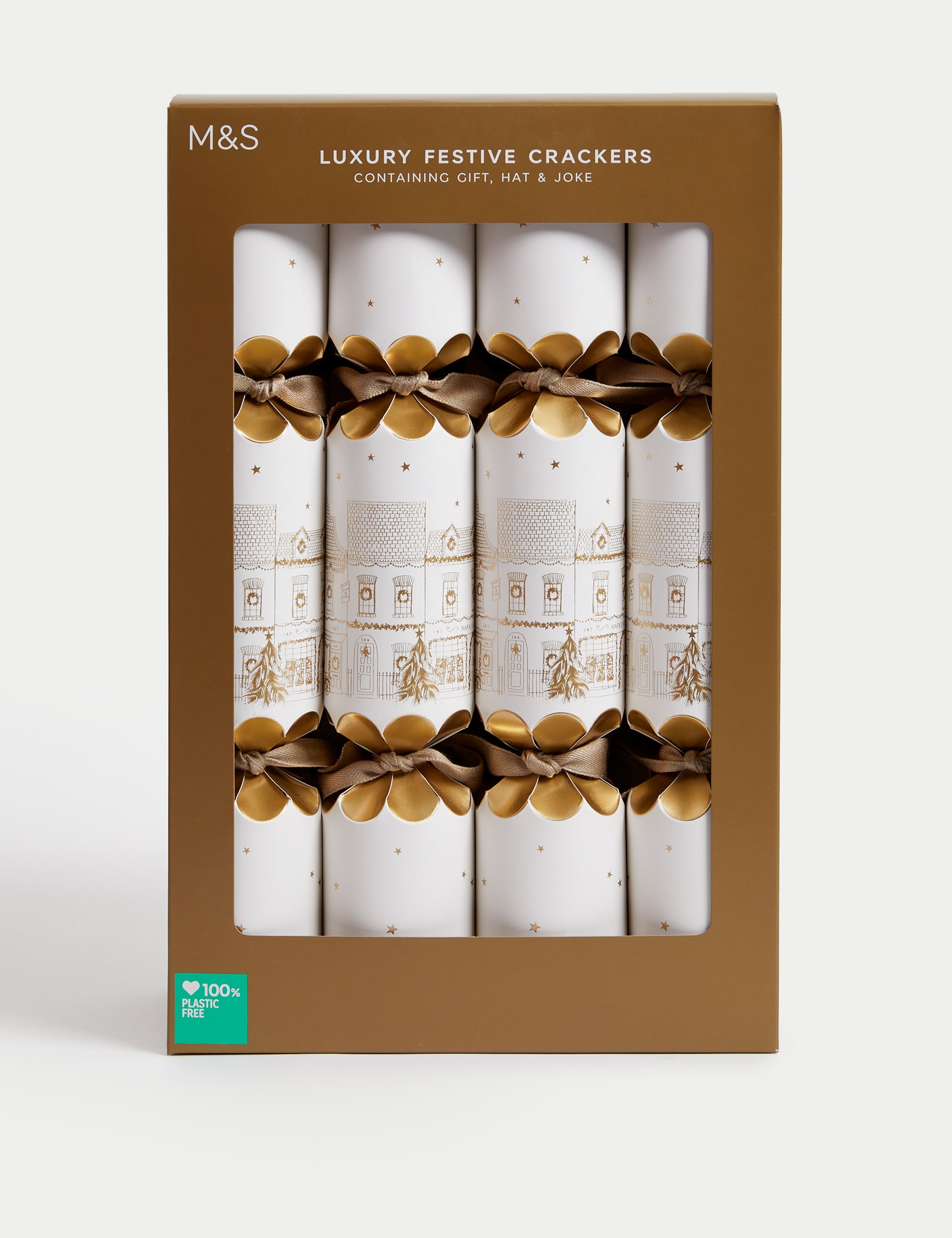 Luxury Christmas Crackers Gold Design M&S