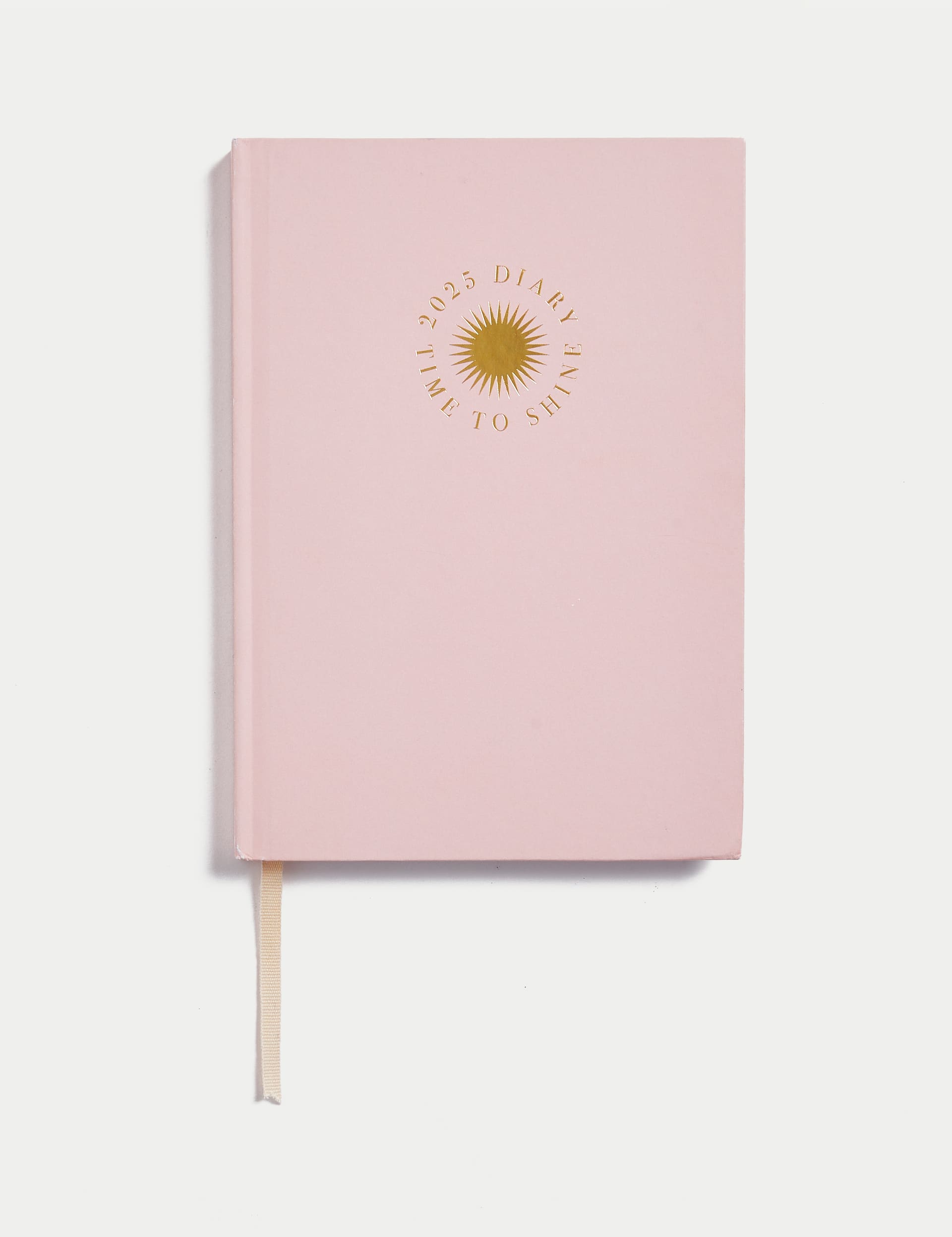 2025 Large A5 Week to View Diary - Gold Foil Sun Design | M&S