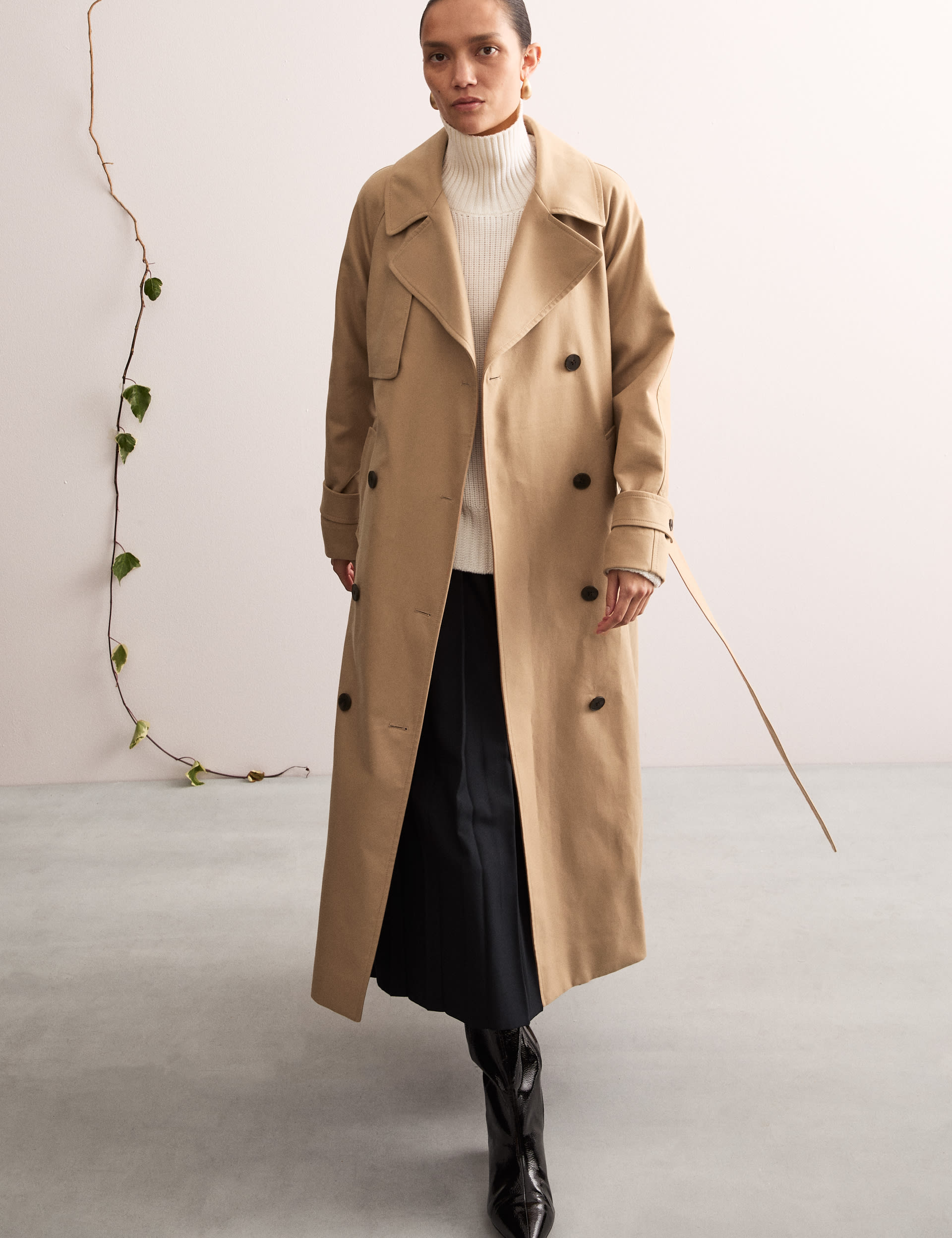 Pure Cotton Belted Trench Coat | JAEGER | M&S