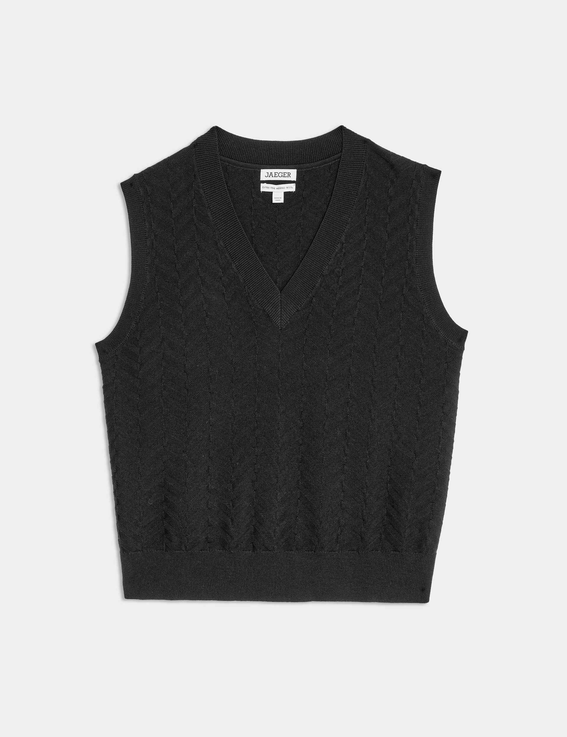 Pure Merino Wool V-Neck Knitted Vest