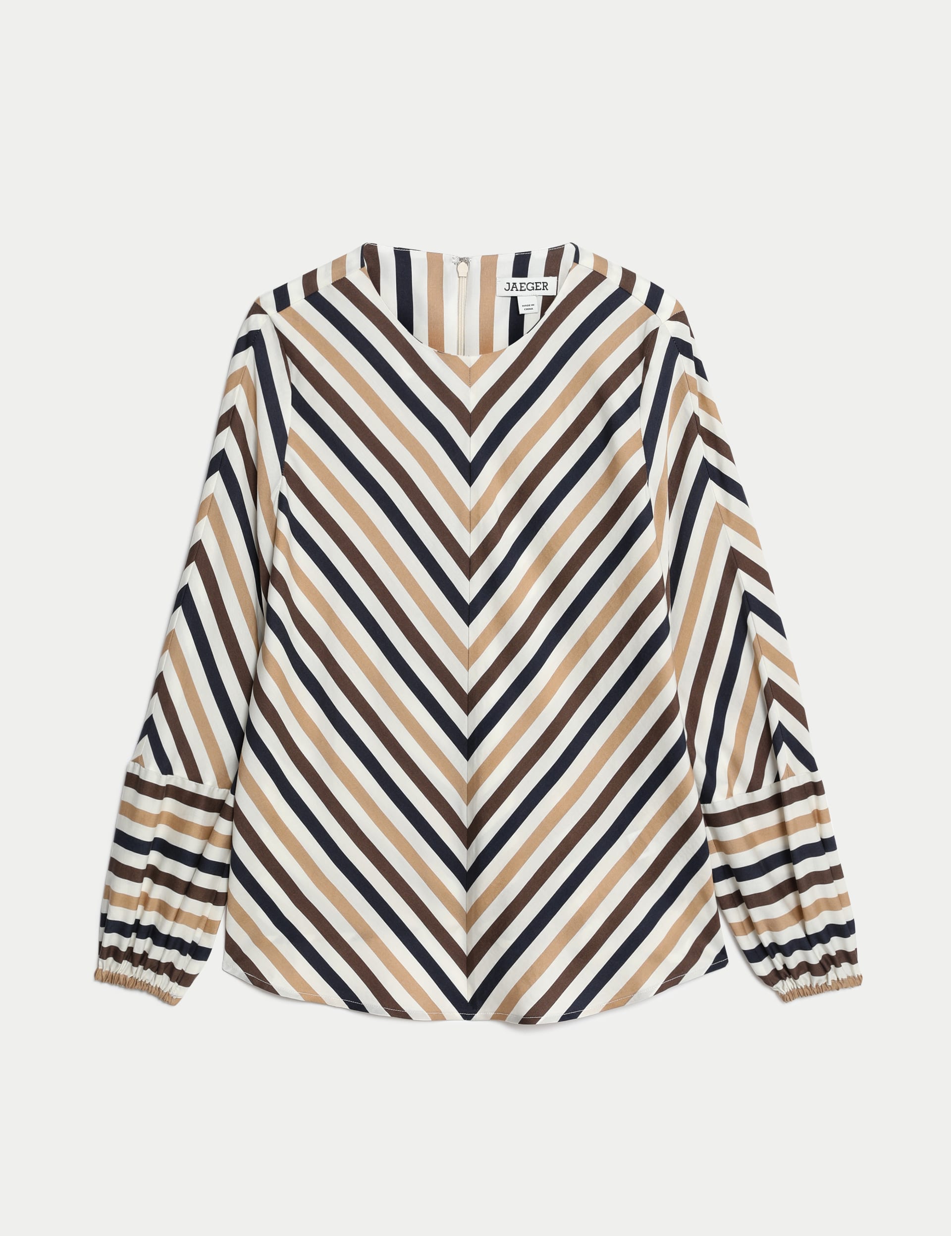 Pure Lyocell Striped Crew Neck Top | JAEGER | M&S 