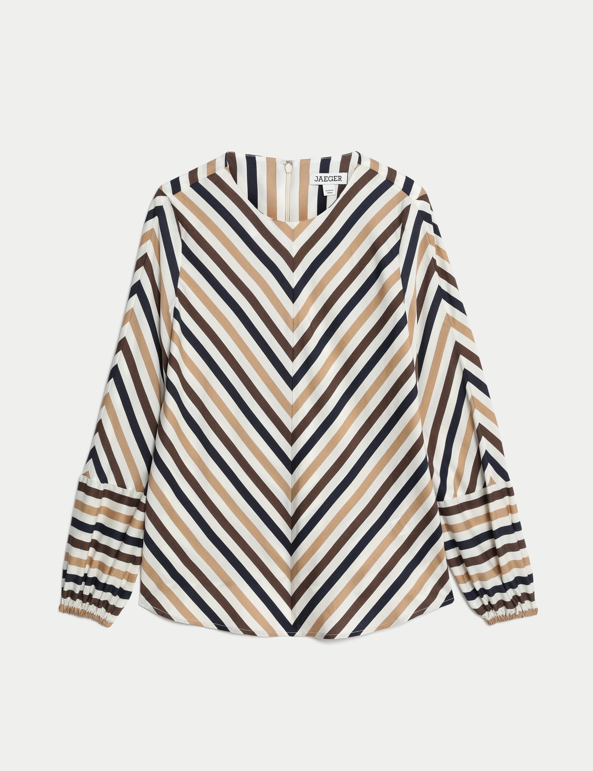 Pure Lyocell Striped Crew Neck Top