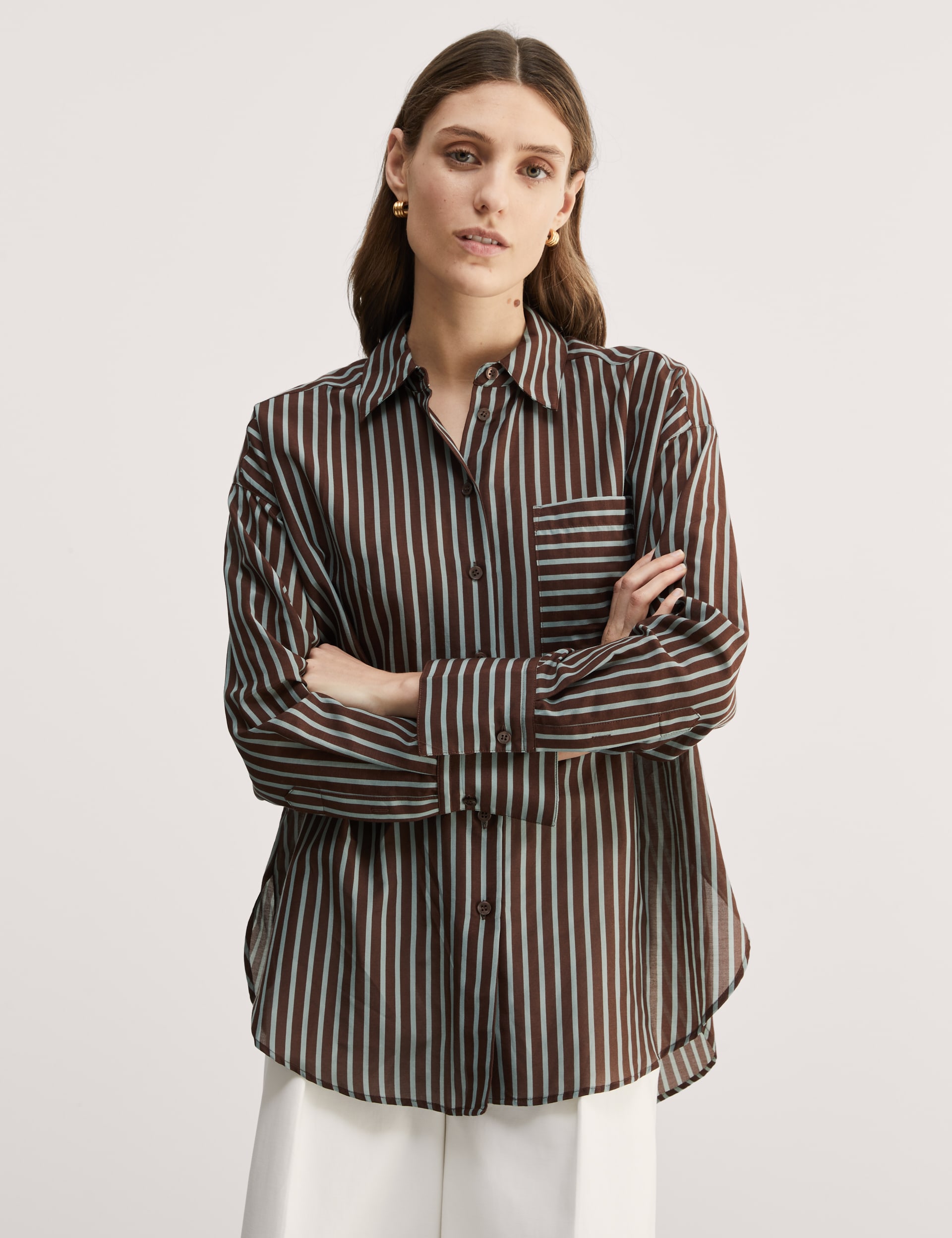 Silk Blend Collared Button Through Utility Shirt | JAEGER | M&S