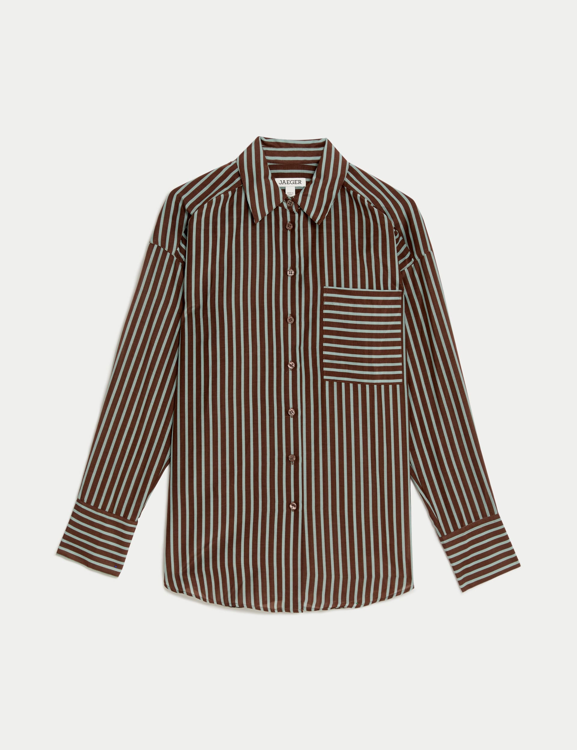 Silk Blend Collared Button Through Utility Shirt | JAEGER | M&S