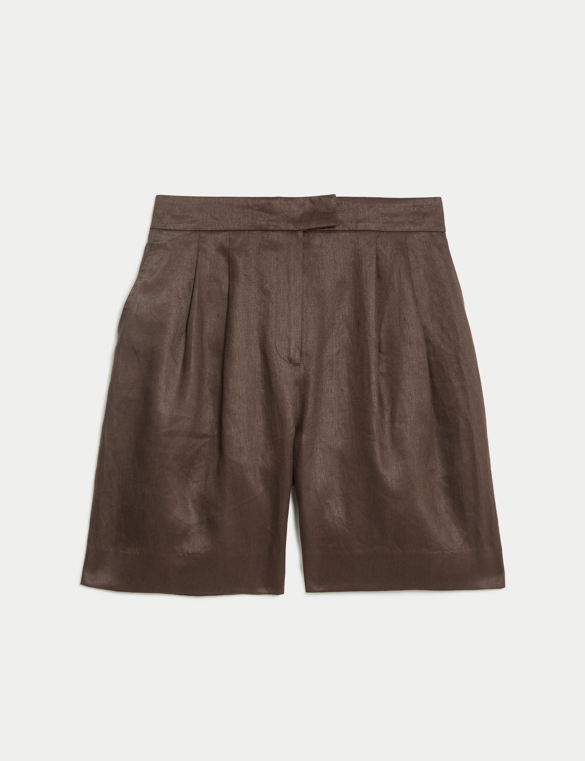 Pure Linen High Waisted Shorts