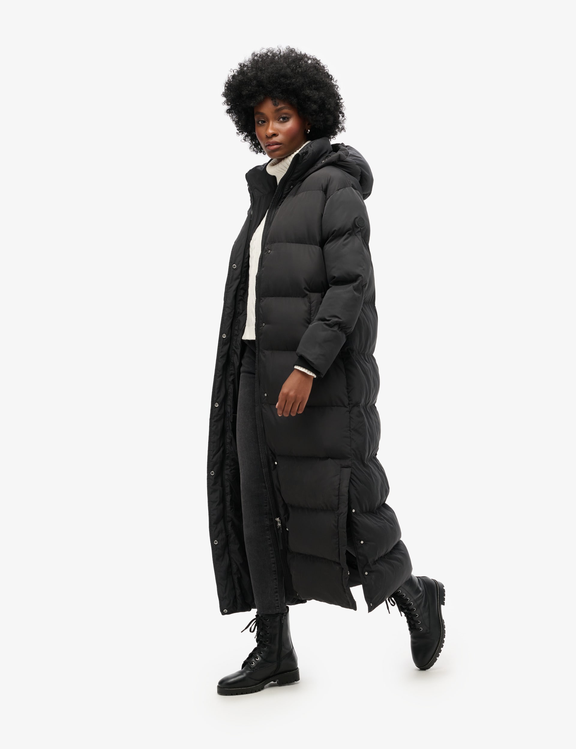 Hooded Padded Longline Puffer Coat | Superdry | M&S