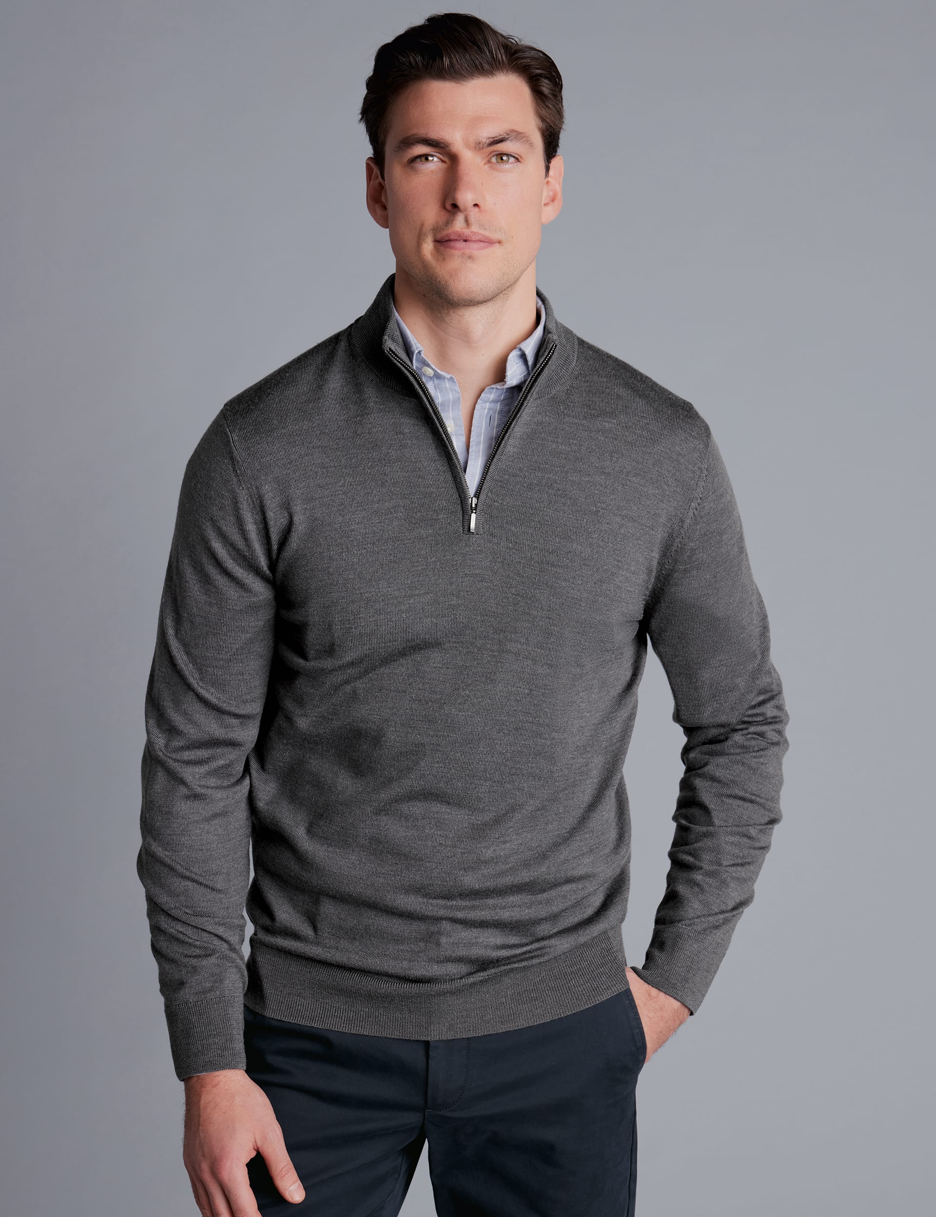 Pure Merino Wool Half Zip Jumper | Charles Tyrwhitt | M&S