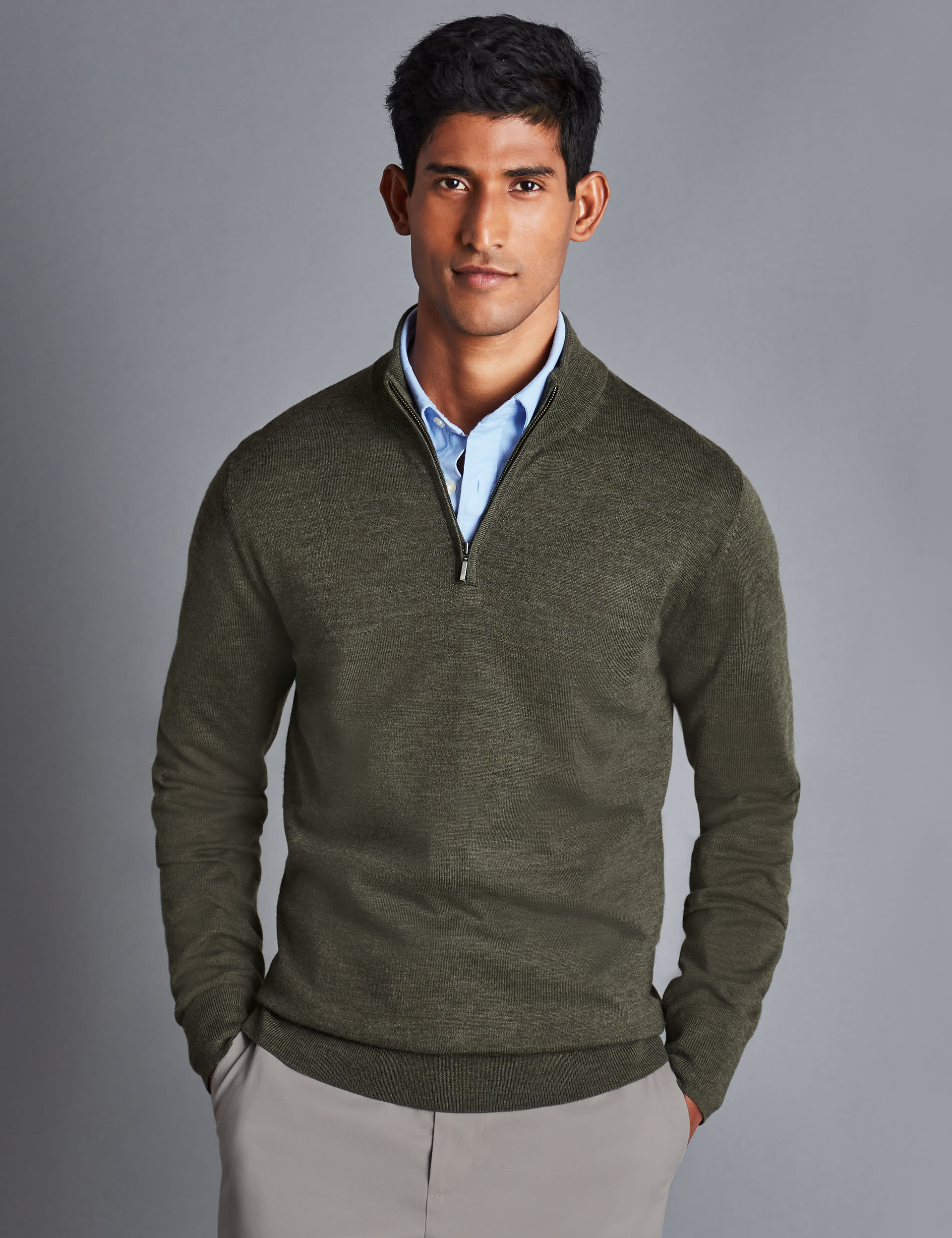 Pure Merino Wool Half Zip Jumper | Charles Tyrwhitt | M&S