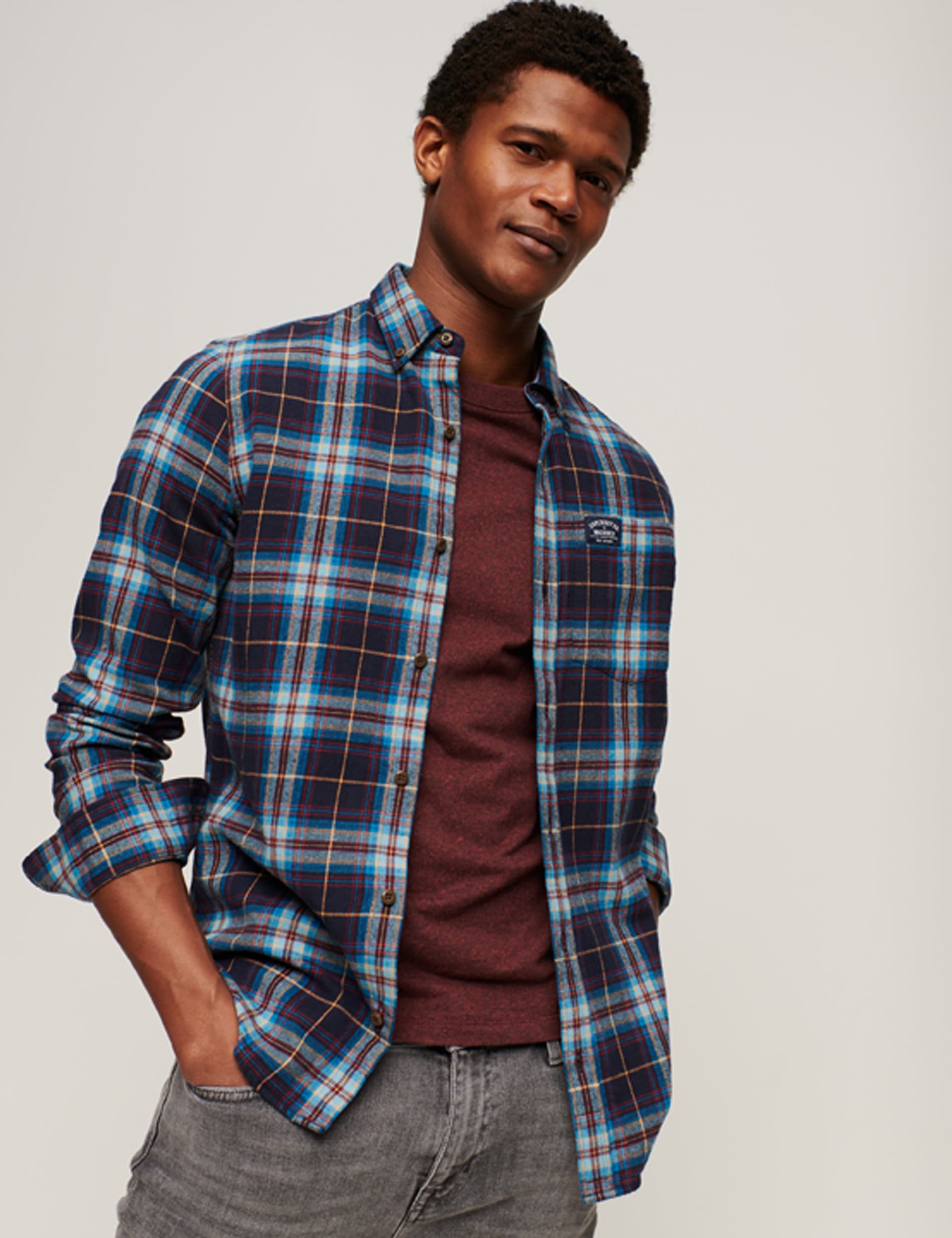 Cotton Flannel Check x Cotton Blouson
