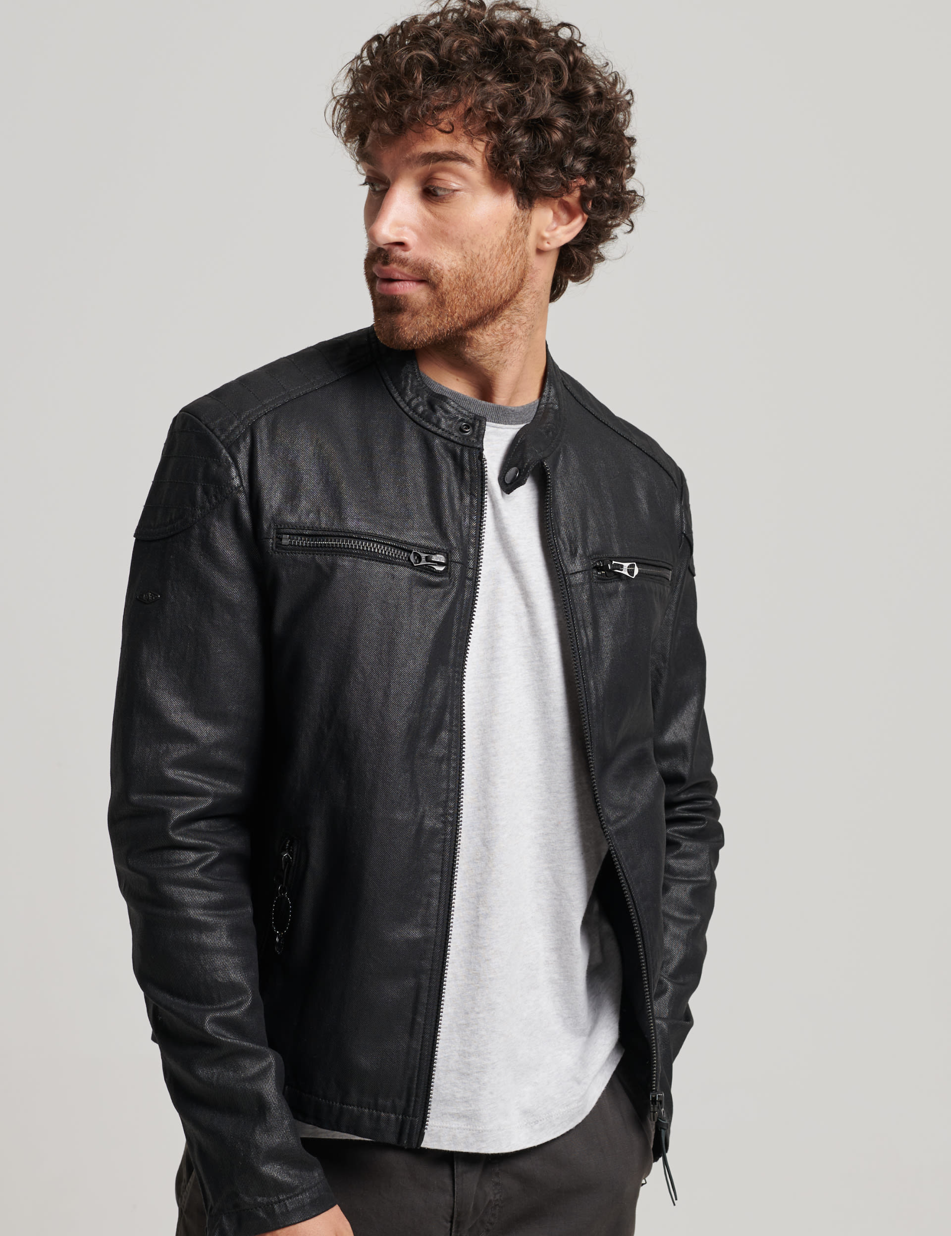 Denim Biker Jacket | Superdry | M&S