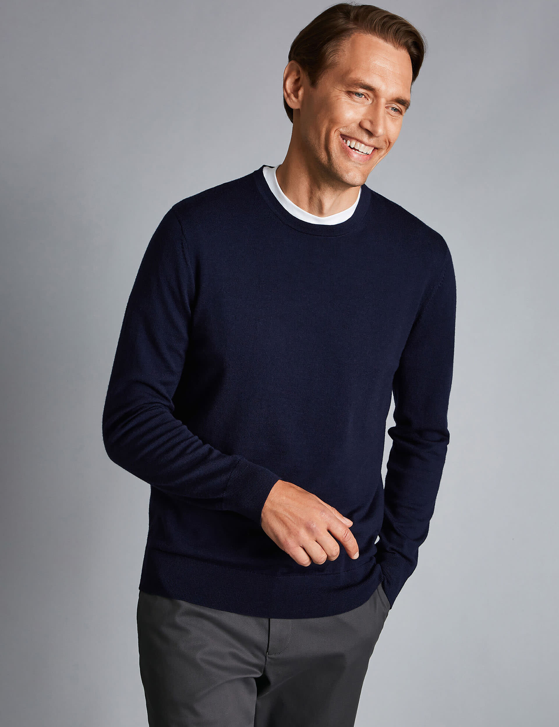 Pure Merino Wool Crew Neck Jumper | Charles Tyrwhitt | M&S