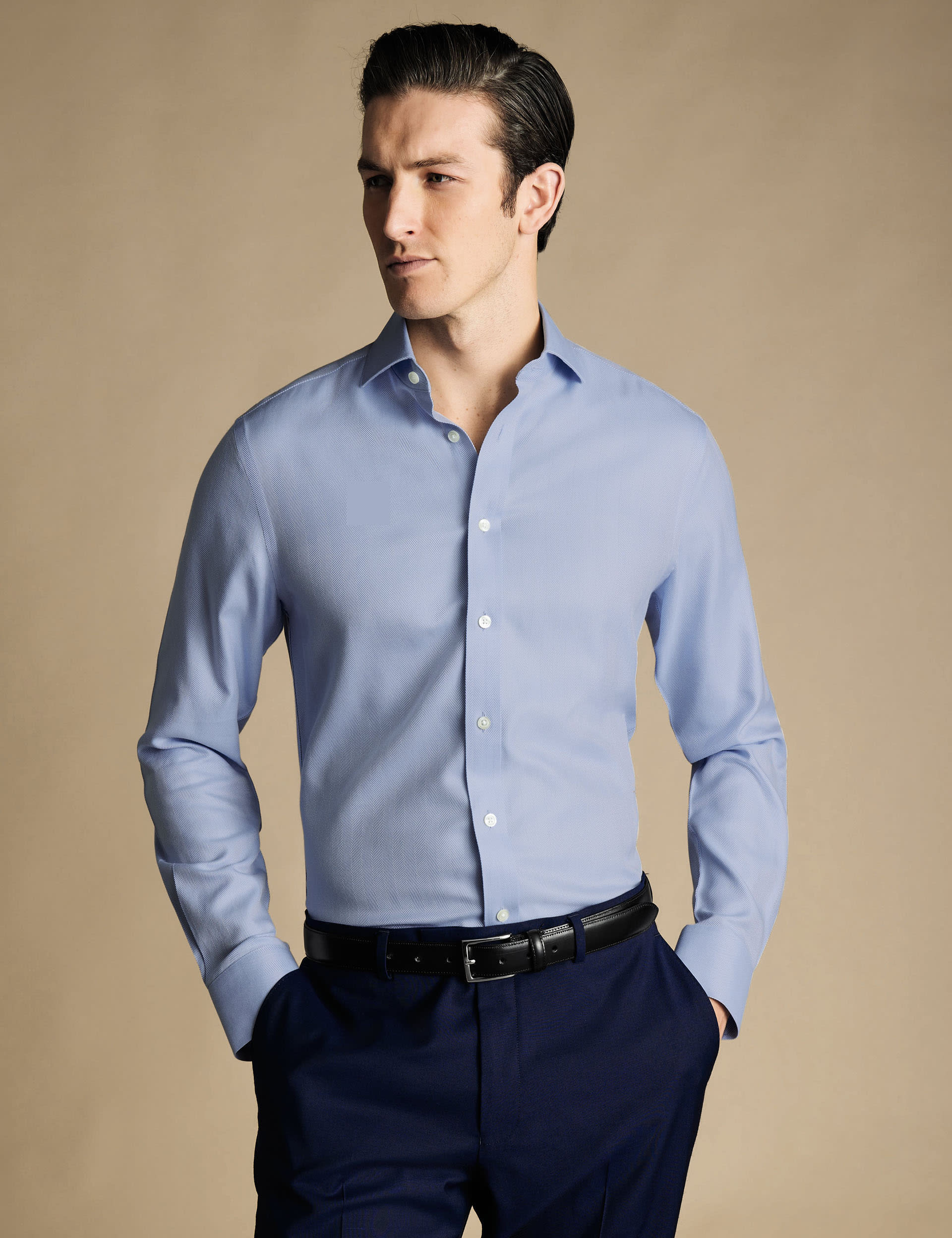 Slim Fit Non Iron Pure Cotton Weave Shirt | Charles Tyrwhitt | M&S