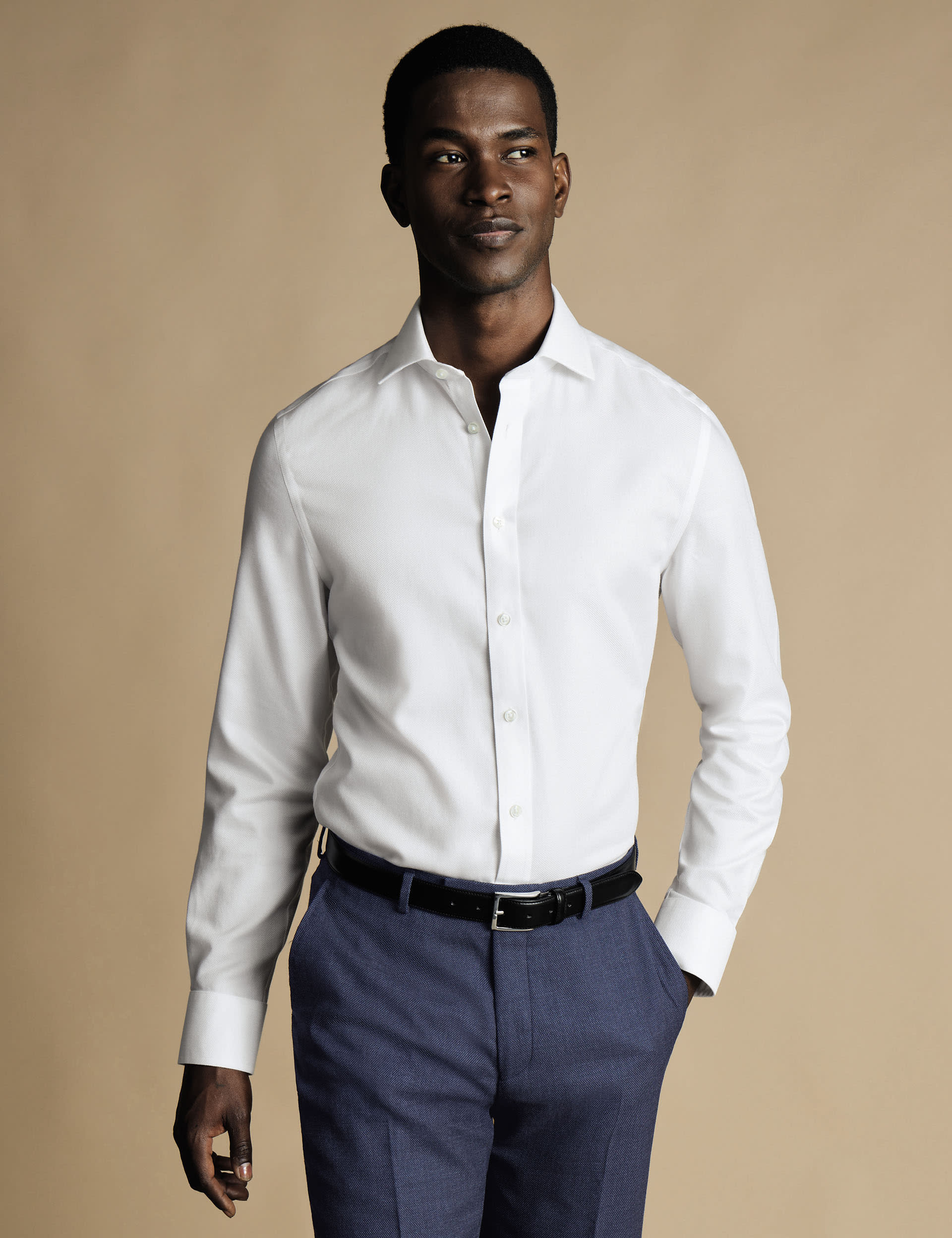 Slim Fit Non Iron Pure Cotton Weave Shirt | Charles Tyrwhitt | M&S