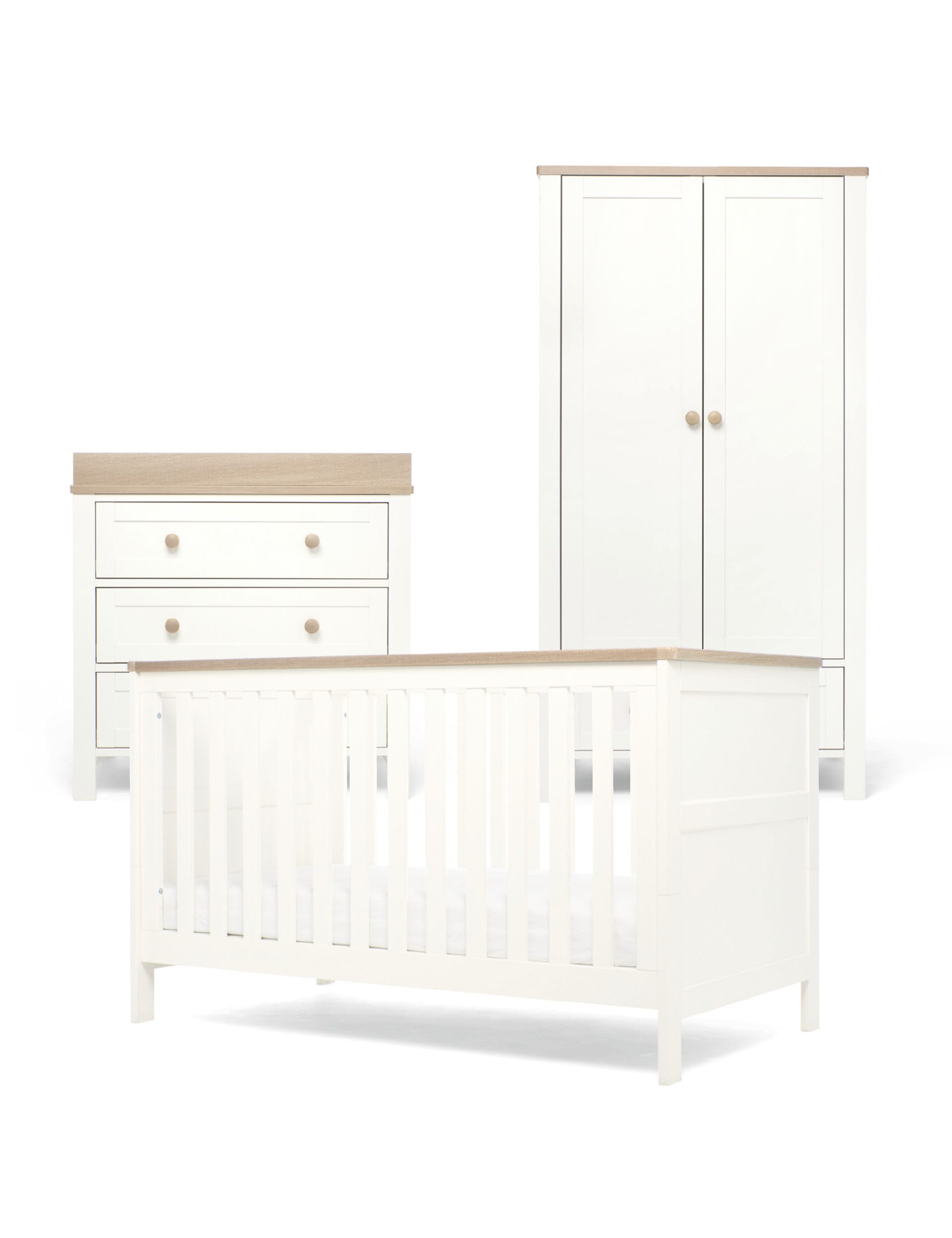 Wedmore 3 Piece Cotbed Range with Dresser and Wardrobe | Mamas & Papas